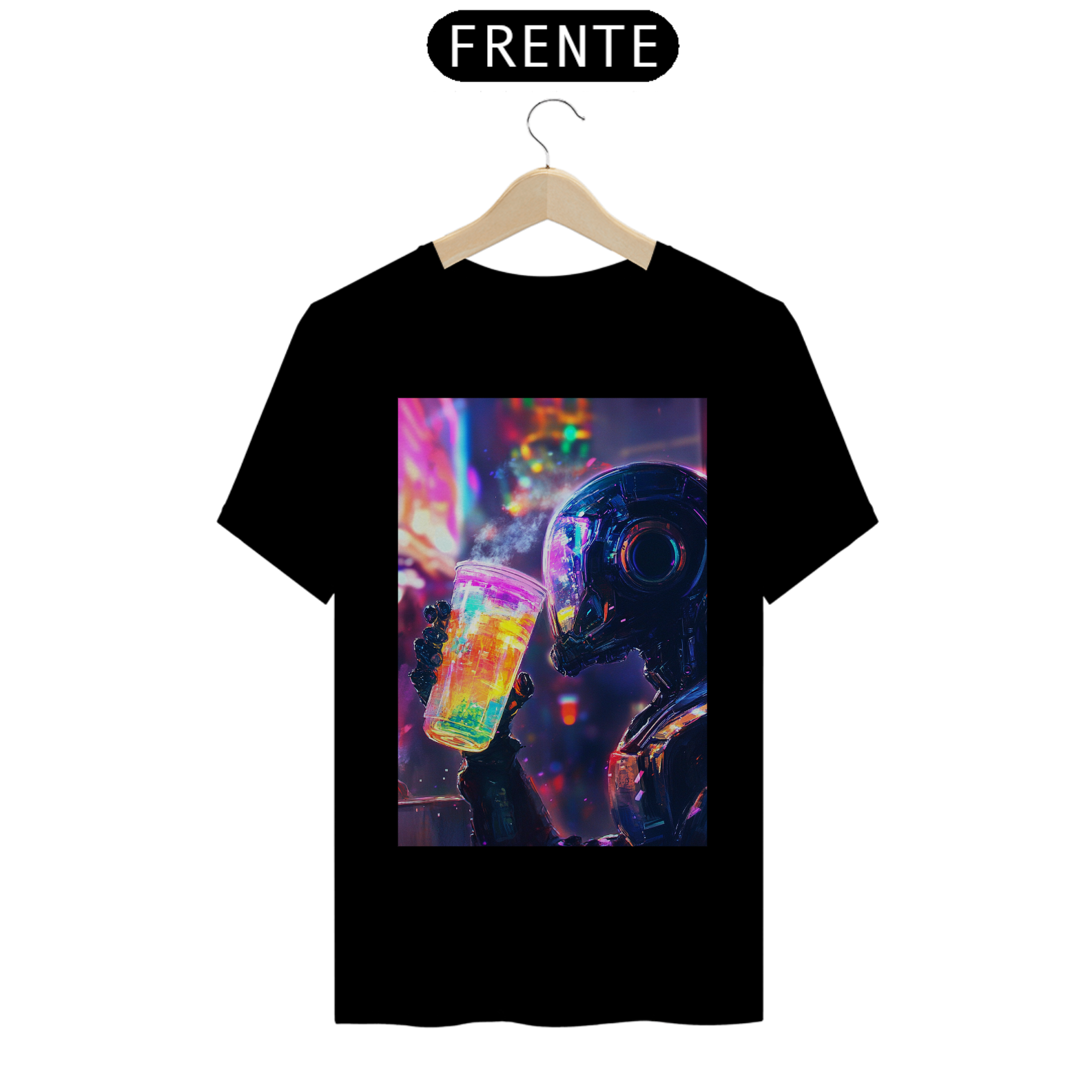 Camiseta Básica unissex em Algodão estampa Robô - #24005