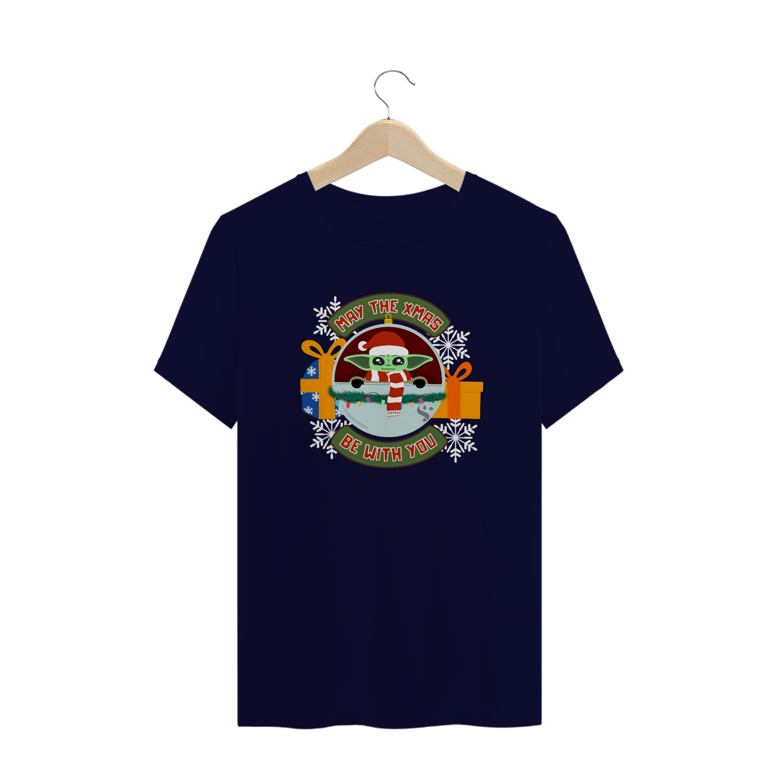 Camiseta Natal do Grogu - Plus Size - Estampa Exclusiva Geek | 100% Algodão | CVS