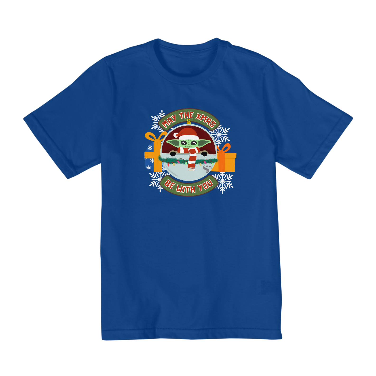 Camiseta Natal do Grogu - Infantil - 2 a 8 - Estampa Exclusiva Geek | 100% Algodão | CVS