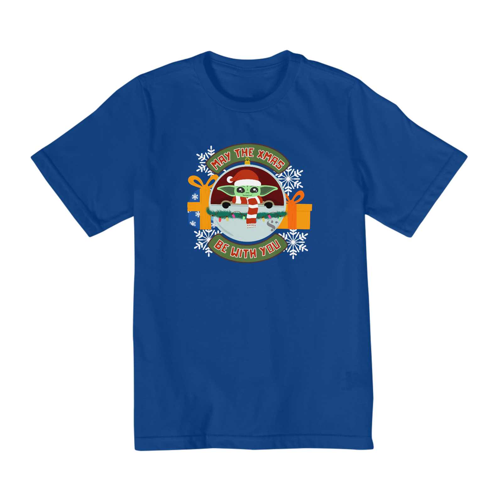 Camiseta Natal do Grogu - Infantil -10 a 14 - Estampa Exclusiva Geek | 100% Algodão | CVS