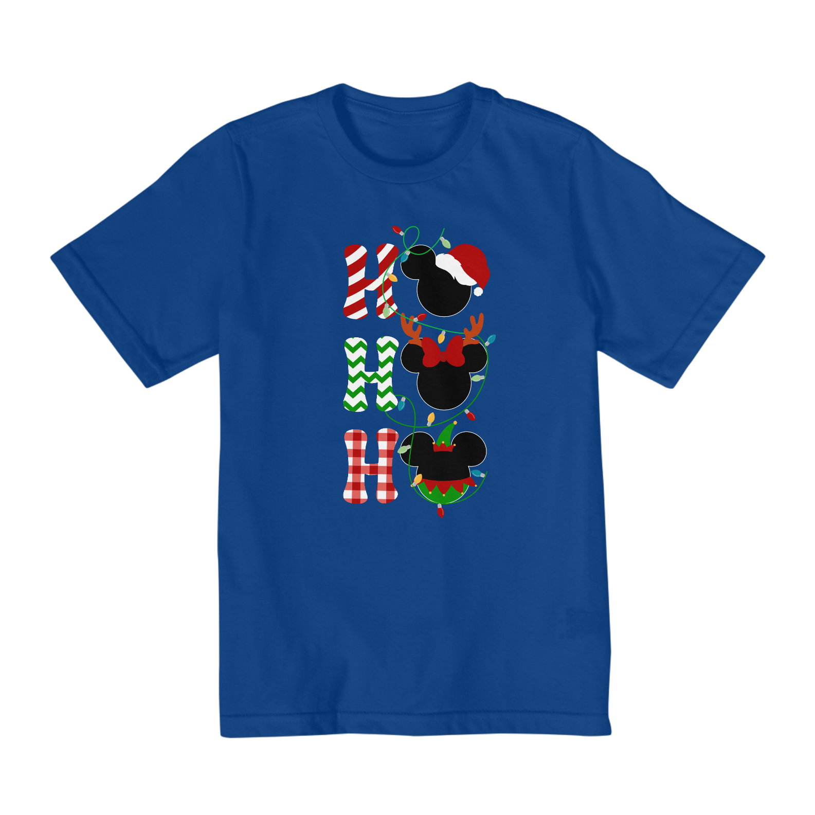 Camiseta Mickey HO HO HO - Infantil - 10 a 14 - Estampa Exclusiva Geek | 100% Algodão | CVS