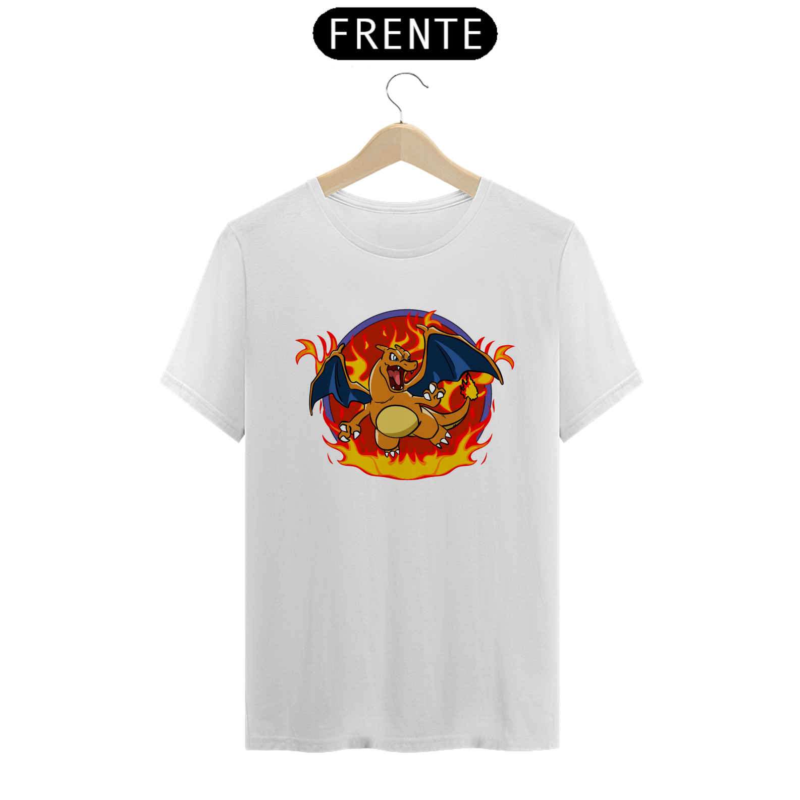 T-Shirt Pokémon Charizard Exclusiva – 100% Algodão | Como Você Sonhou