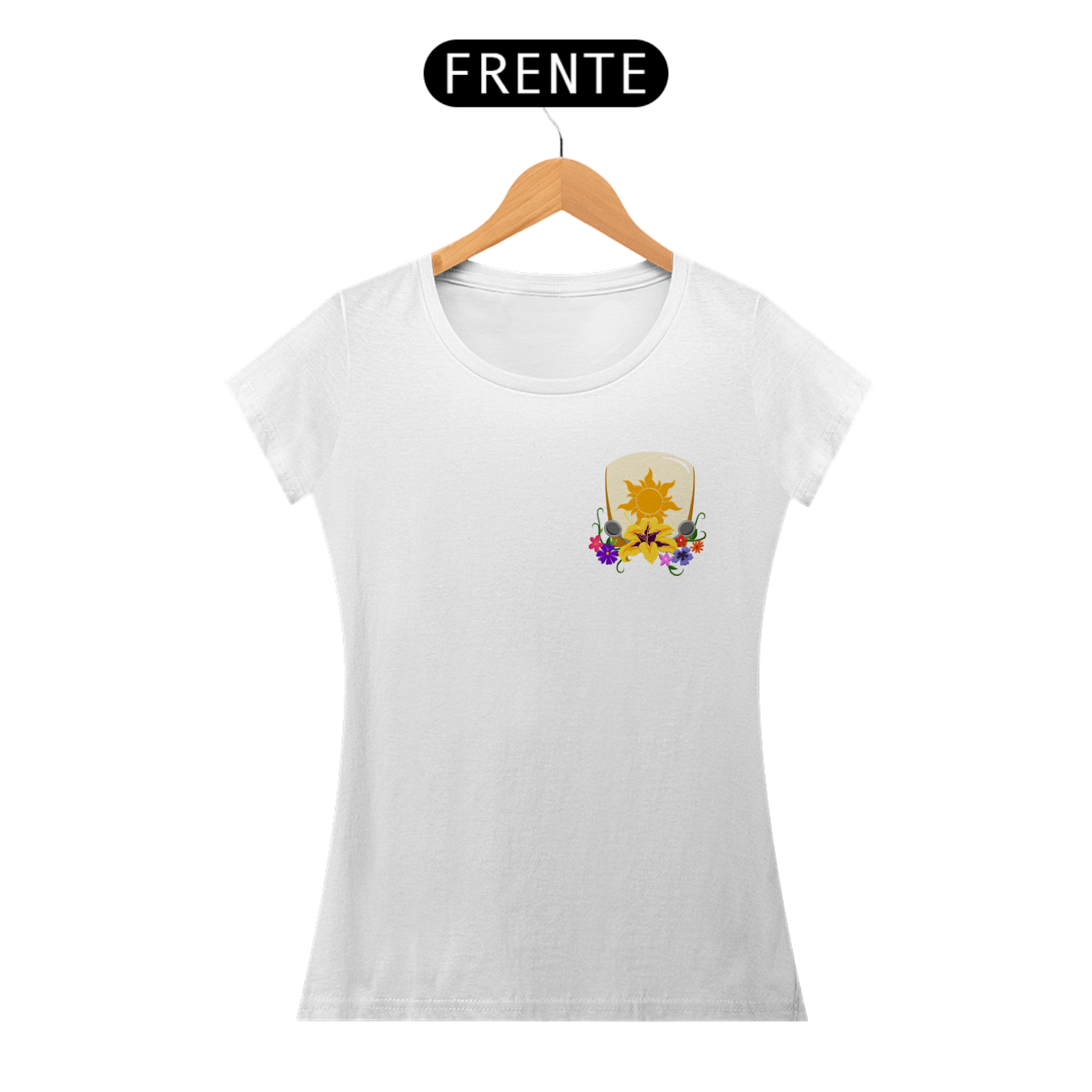Camiseta Baby Look (Baby Long) Princesa Rapunzel - Estampa Exclusiva Geek | 100% Algodão | CVS