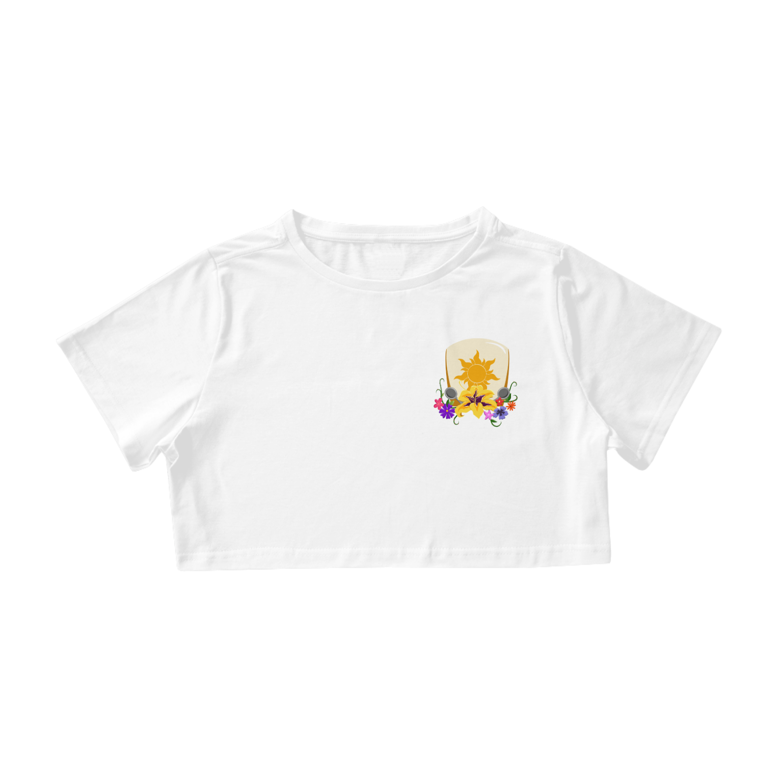 Camiseta Cropped Princesa Rapunzel - Estampa Exclusiva Geek | 100% Algodão | CVS