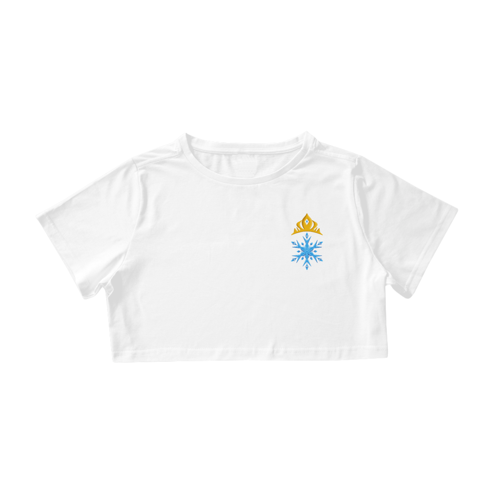 Camiseta Cropped Princesa Elsa - Estampa Exclusiva Geek | 100% Algodão | CVS