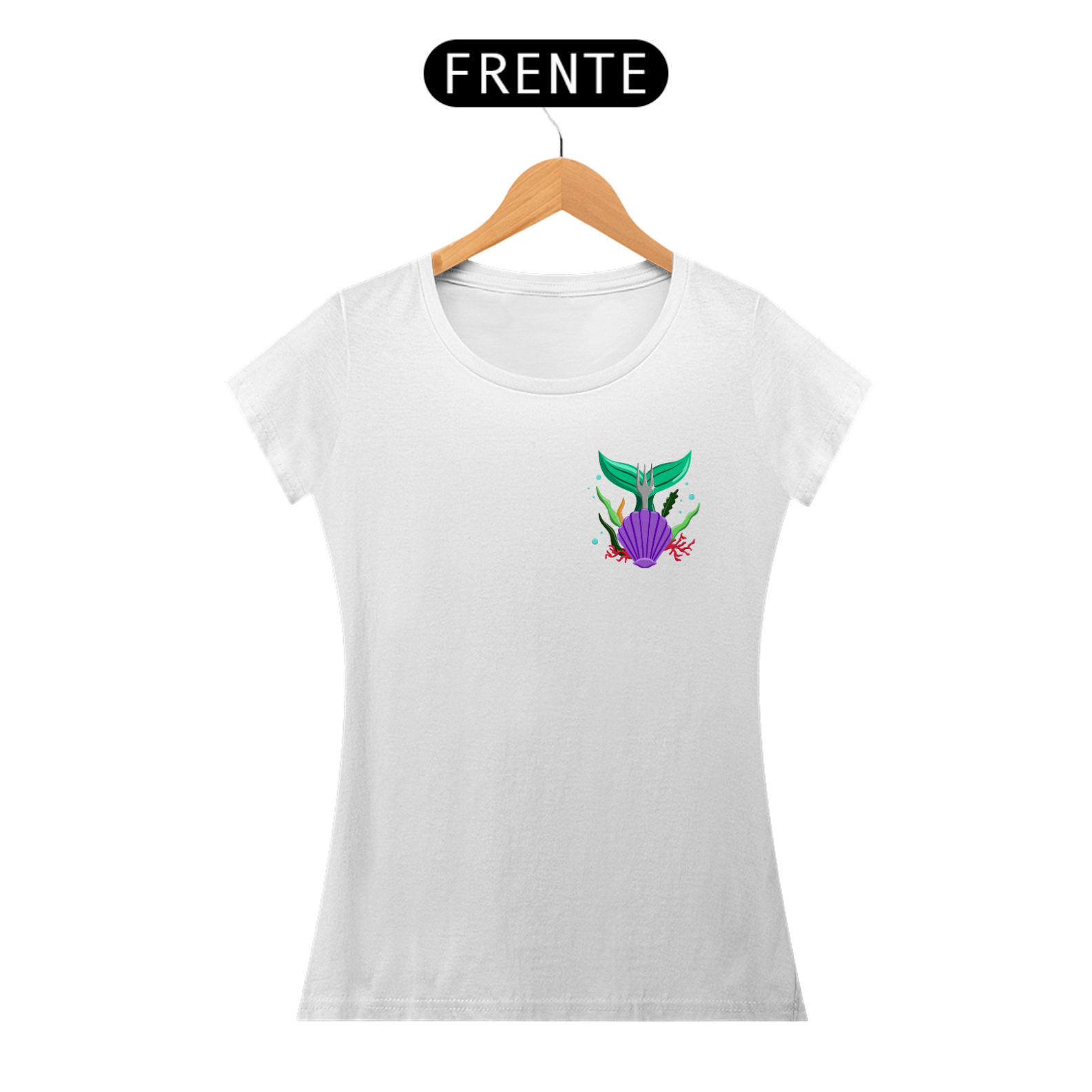 Camiseta Baby Look (Baby Long) Princesa Ariel - Estampa Exclusiva Geek | 100% Algodão | CVS