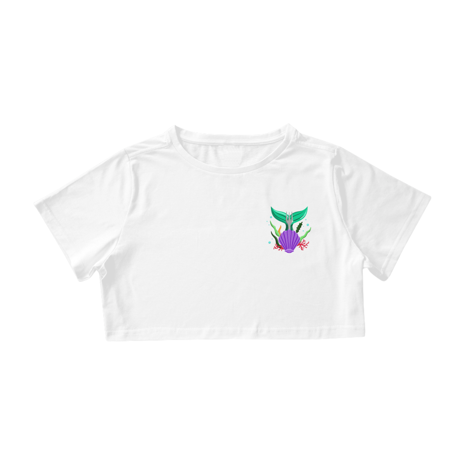 Camiseta Cropped Princesa Ariel - Estampa Exclusiva Geek | 100% Algodão | CVS