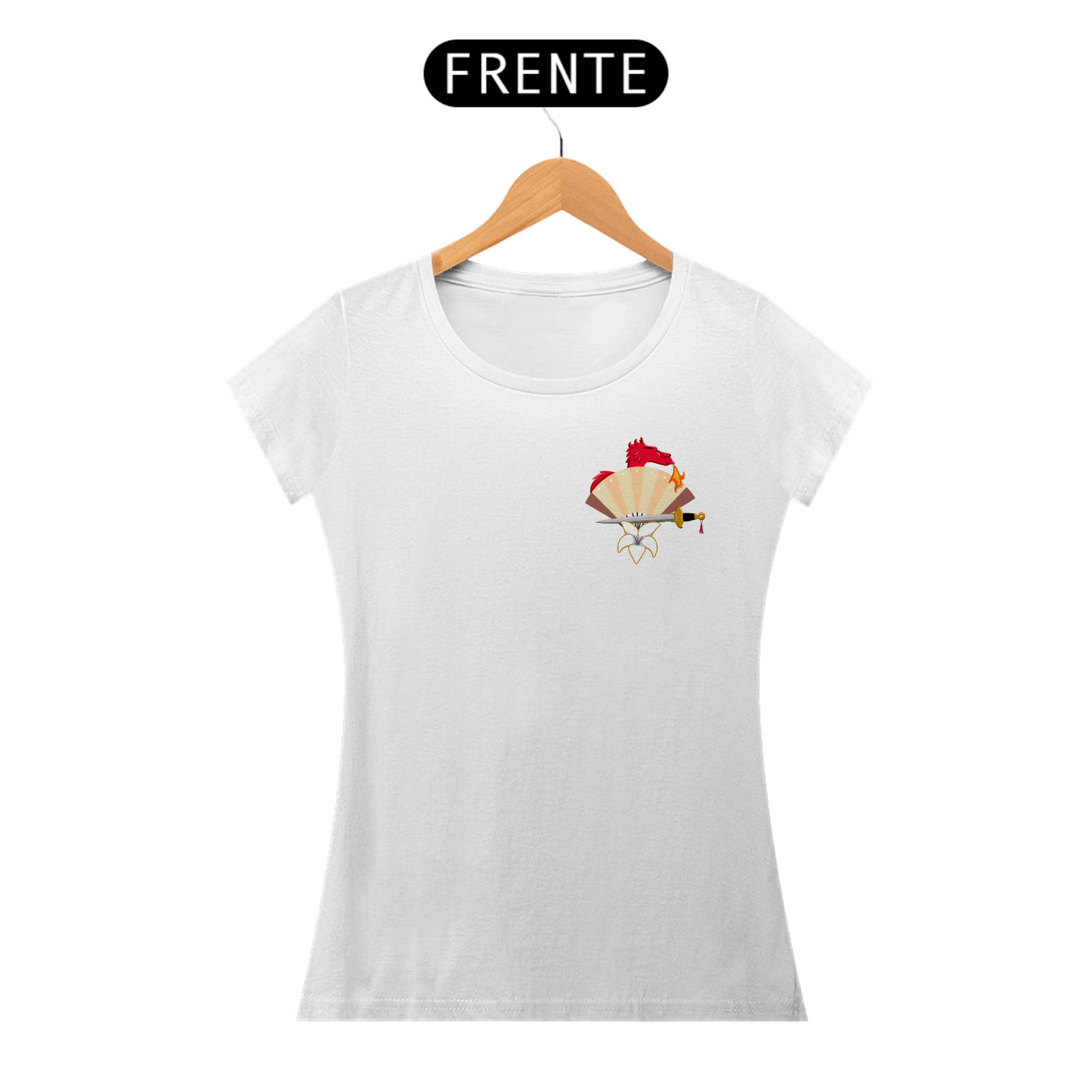 Camiseta Baby Look (Baby Long) Princesa Mulan - Estampa Exclusiva Geek | 100% Algodão | CVS