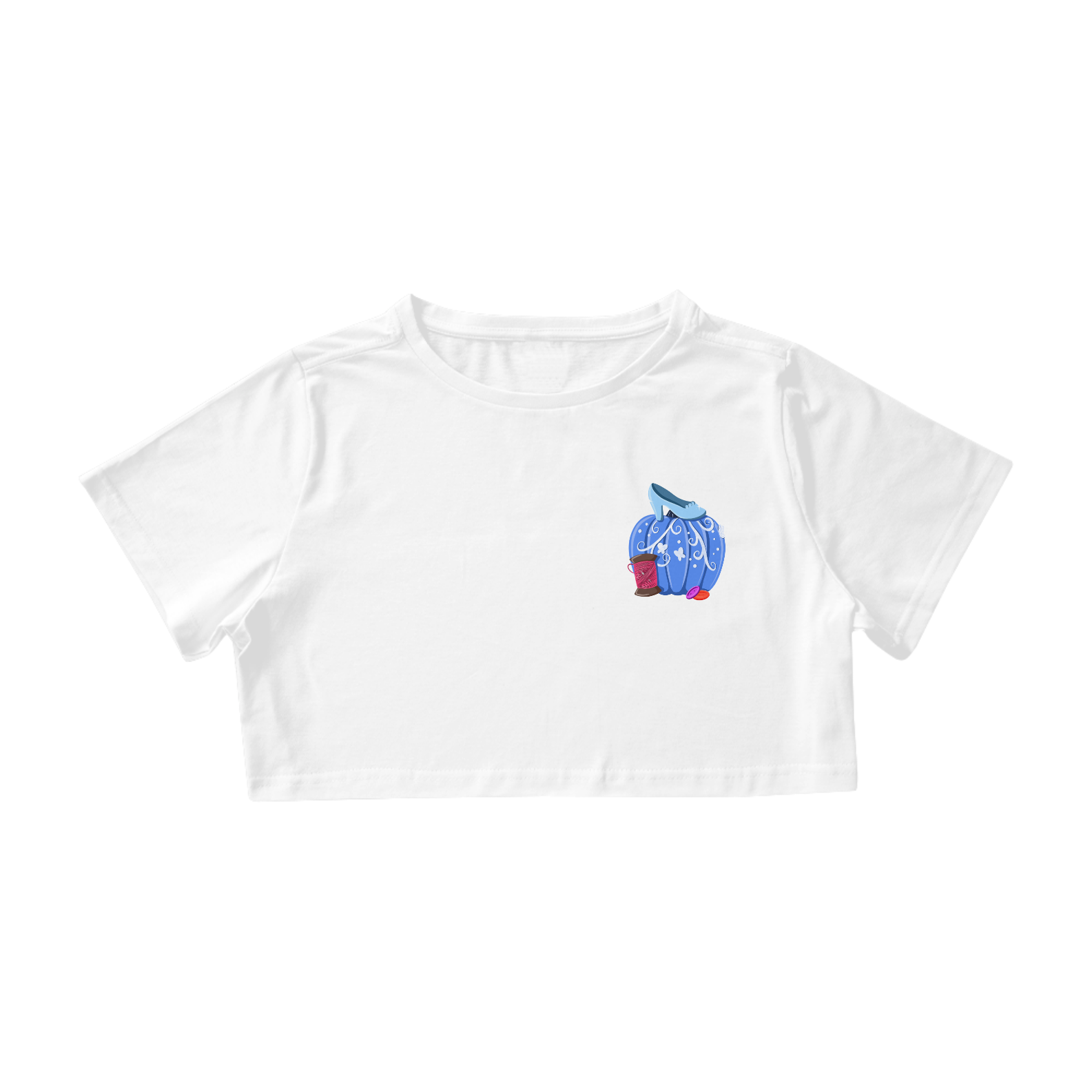 Camiseta Cropped Princesa Cinderela - Estampa Exclusiva Geek | 100% Algodão | CVS