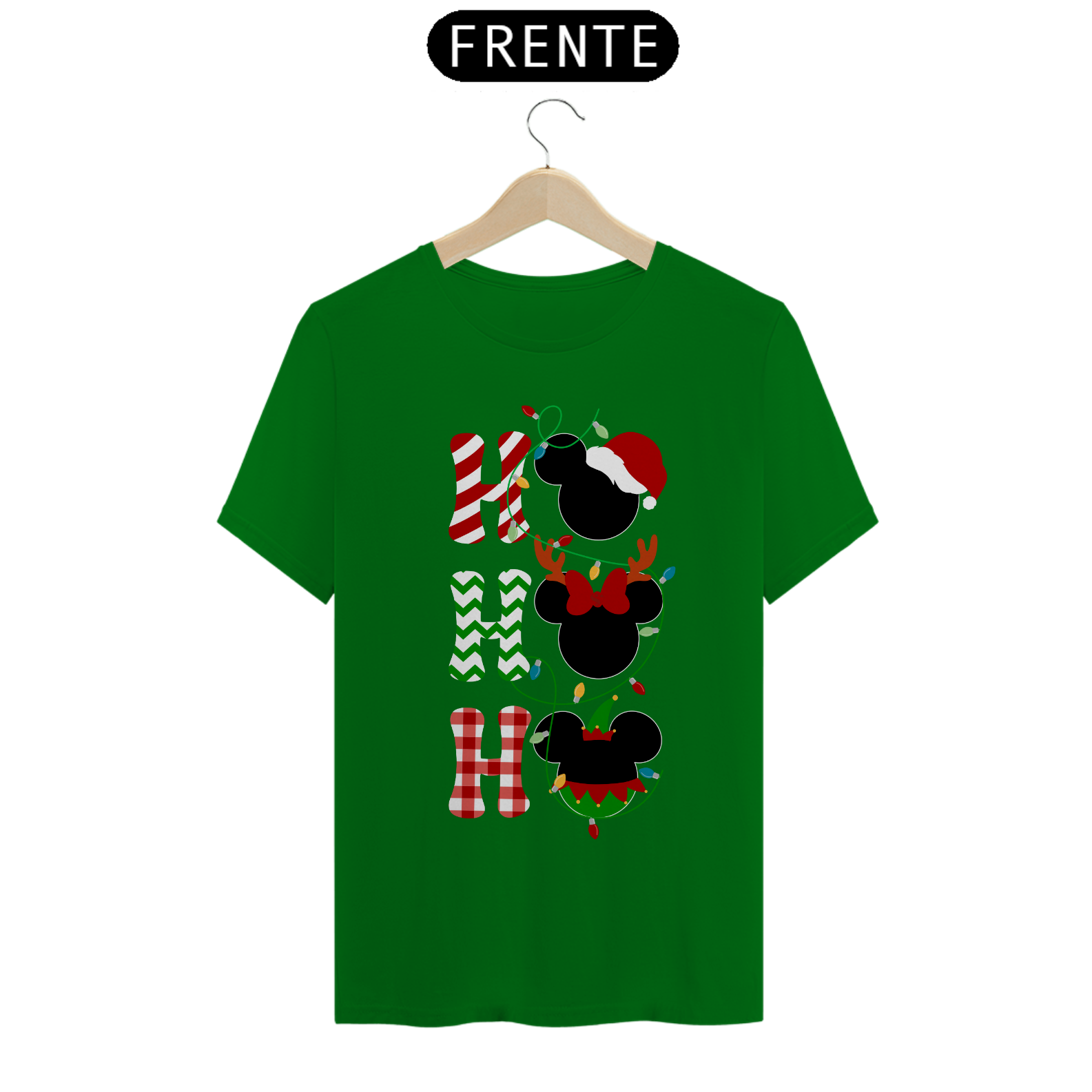 Camiseta Mickey HO HO HO - Estampa Exclusiva Geek | 100% Algodão | CVS