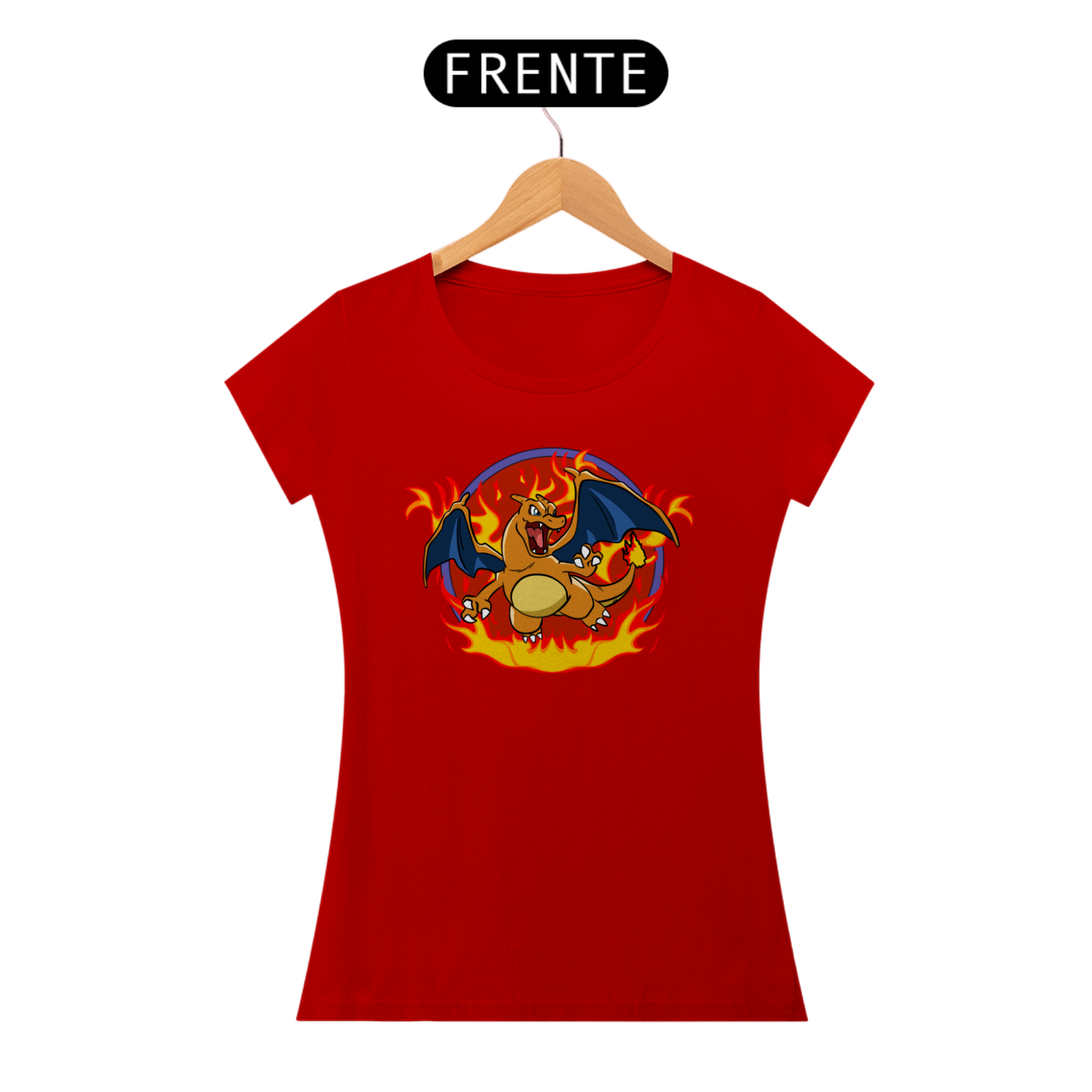 Baby Look Pokémon Charizard 100% Algodão – Estampa Geek Exclusiva | CVS