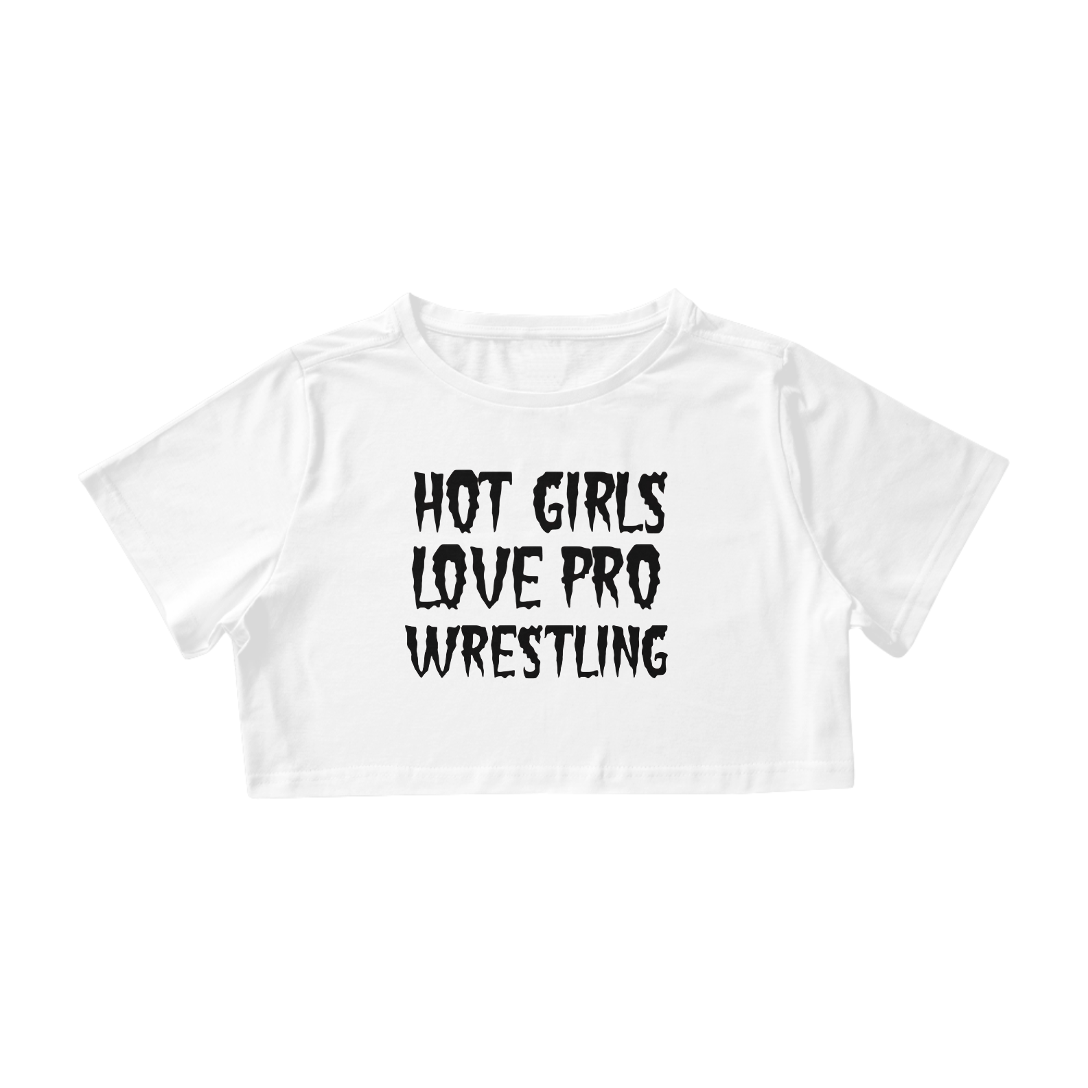 Cropped - Hot Girls Love Pro Wrestling - branco