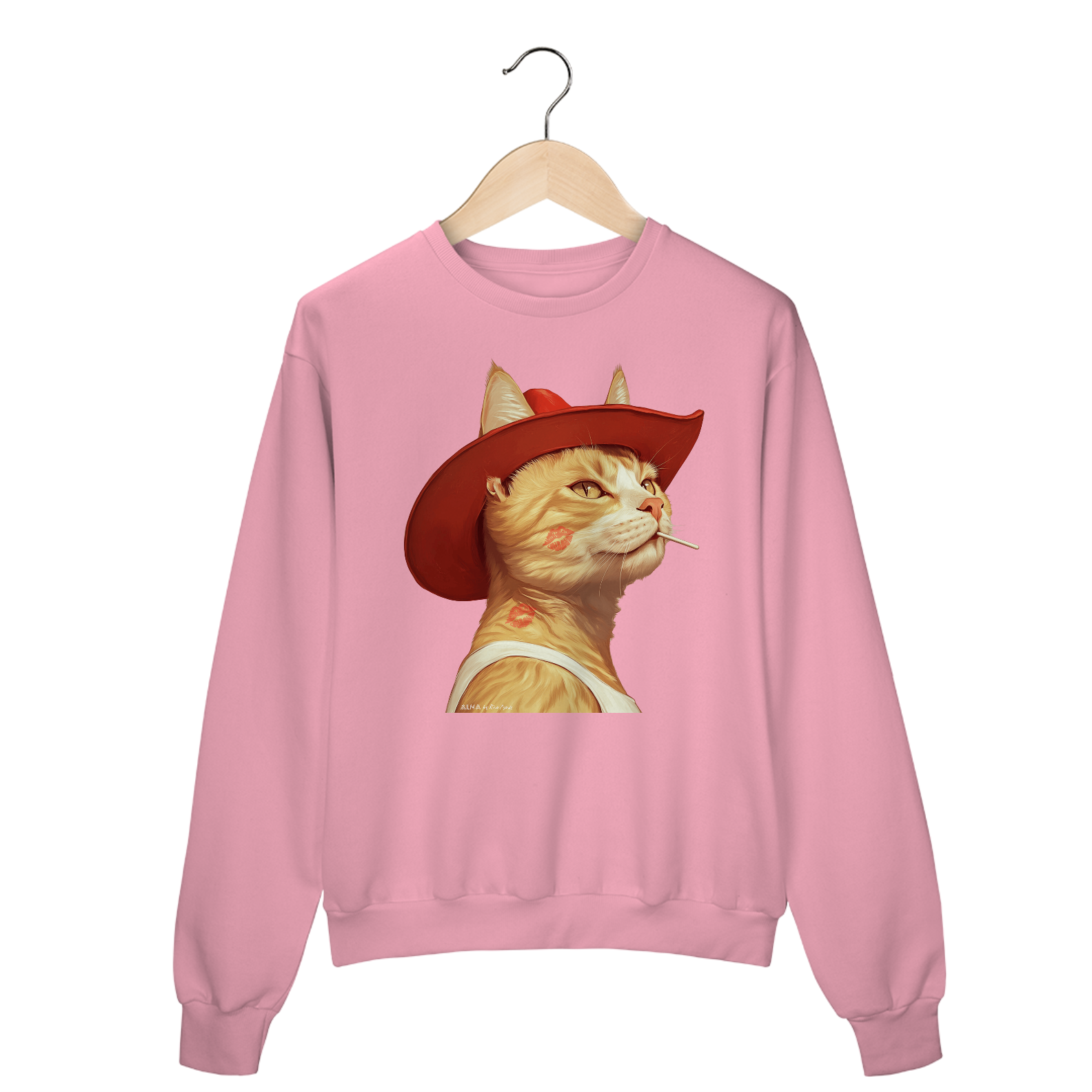 Moletom Gato Chapéu Vermelho