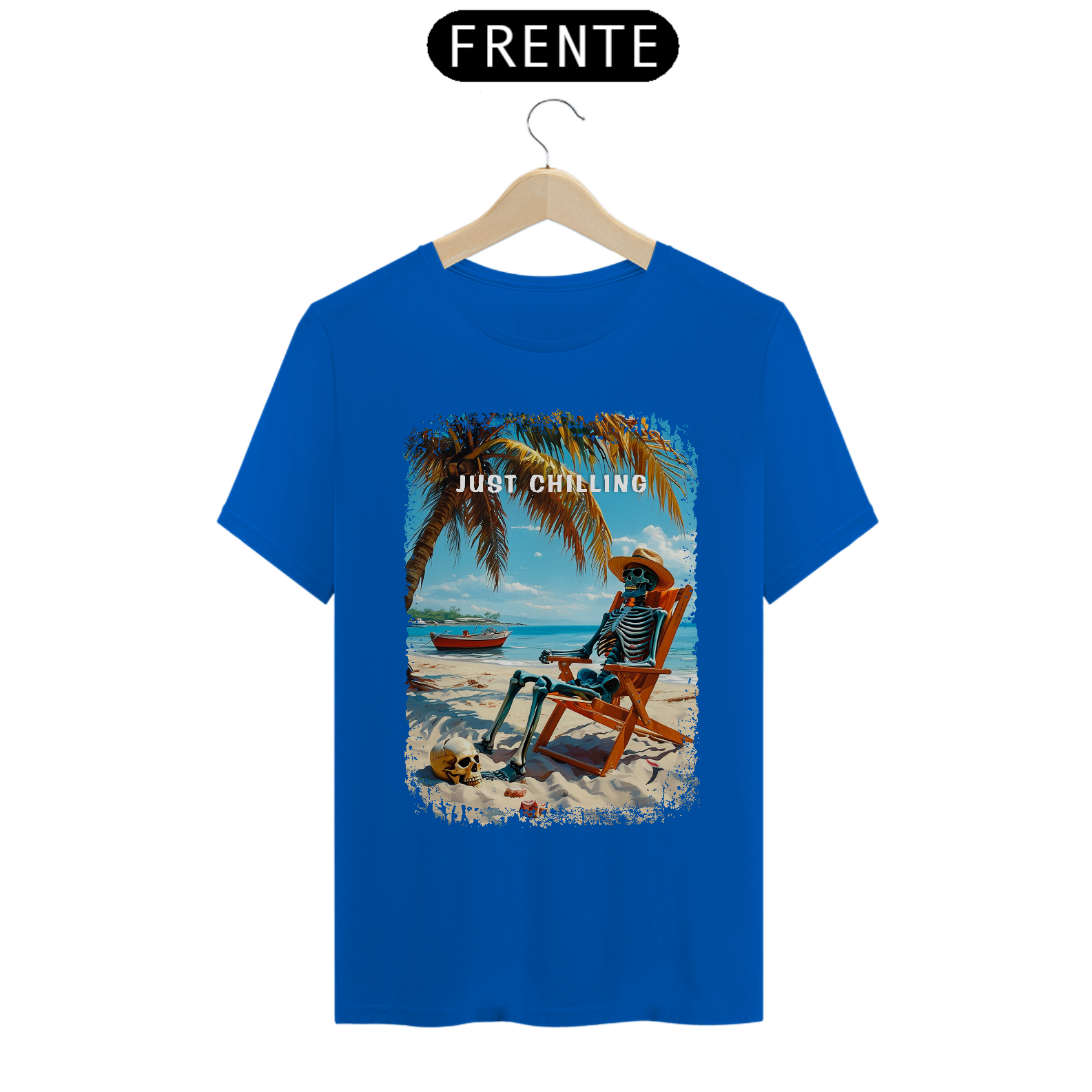 Camiseta Caveira Just Chilling - Modelo 1