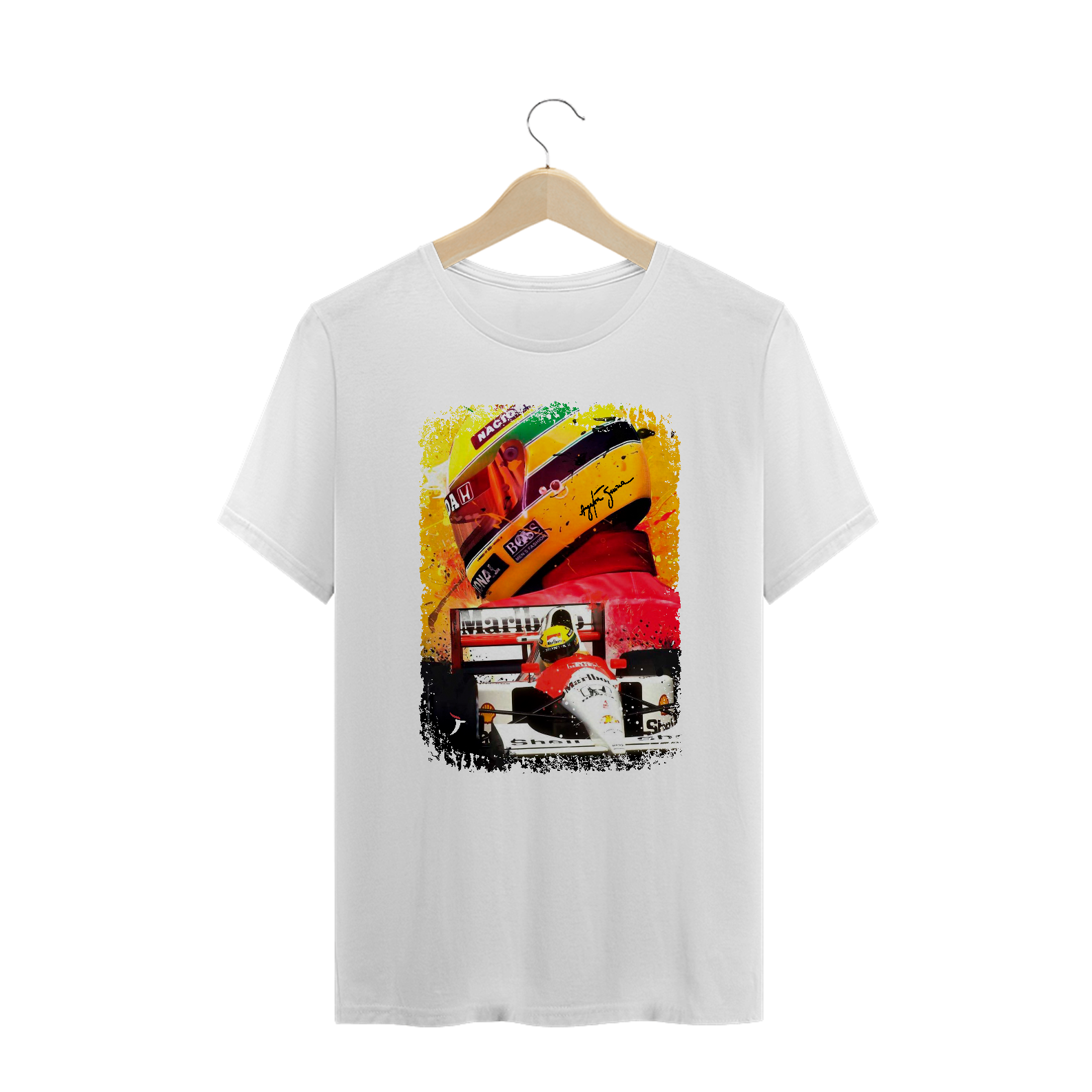 Camiseta Plus Size Airton Senna - Modelo 1