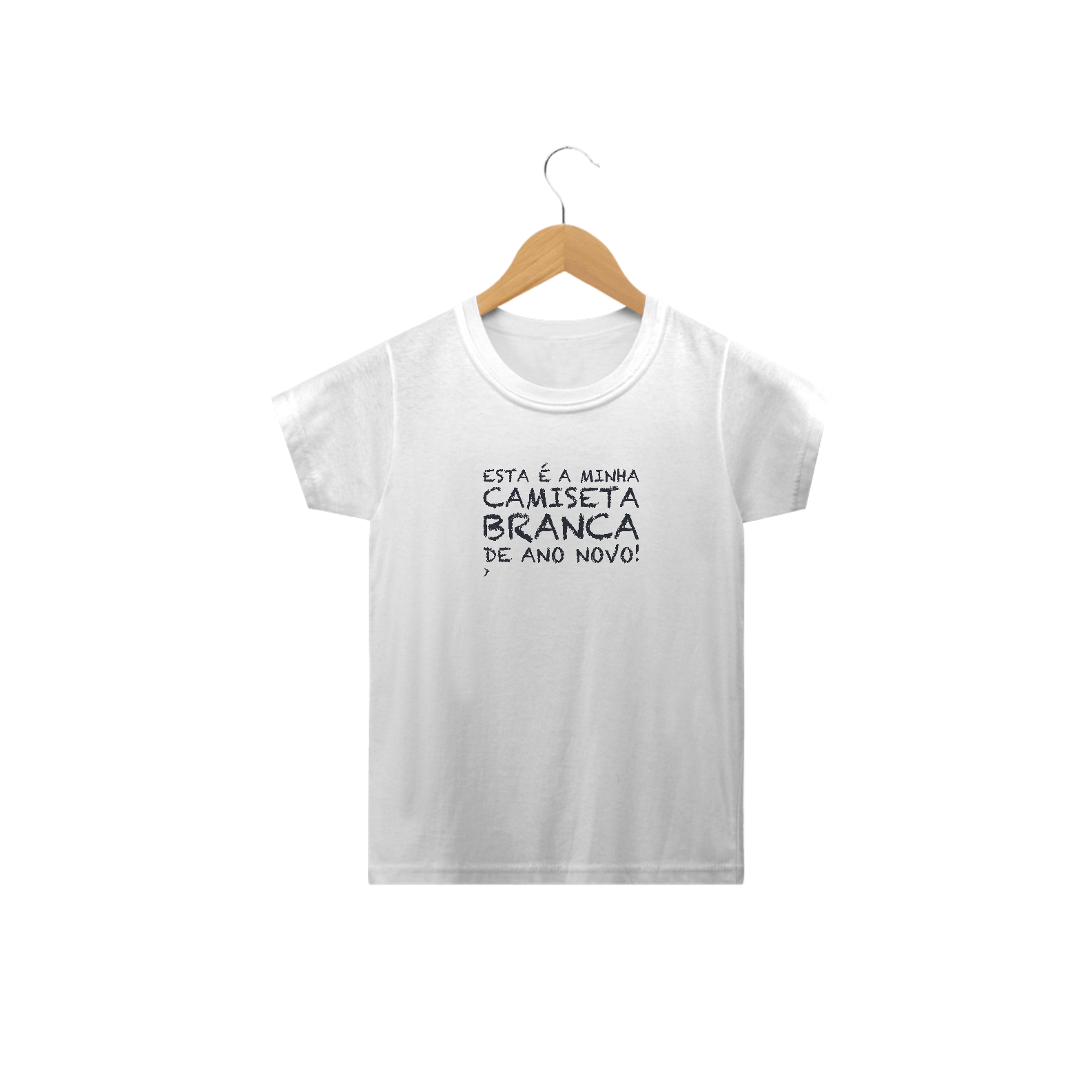 Camiseta Infantil Branca de Ano Novo