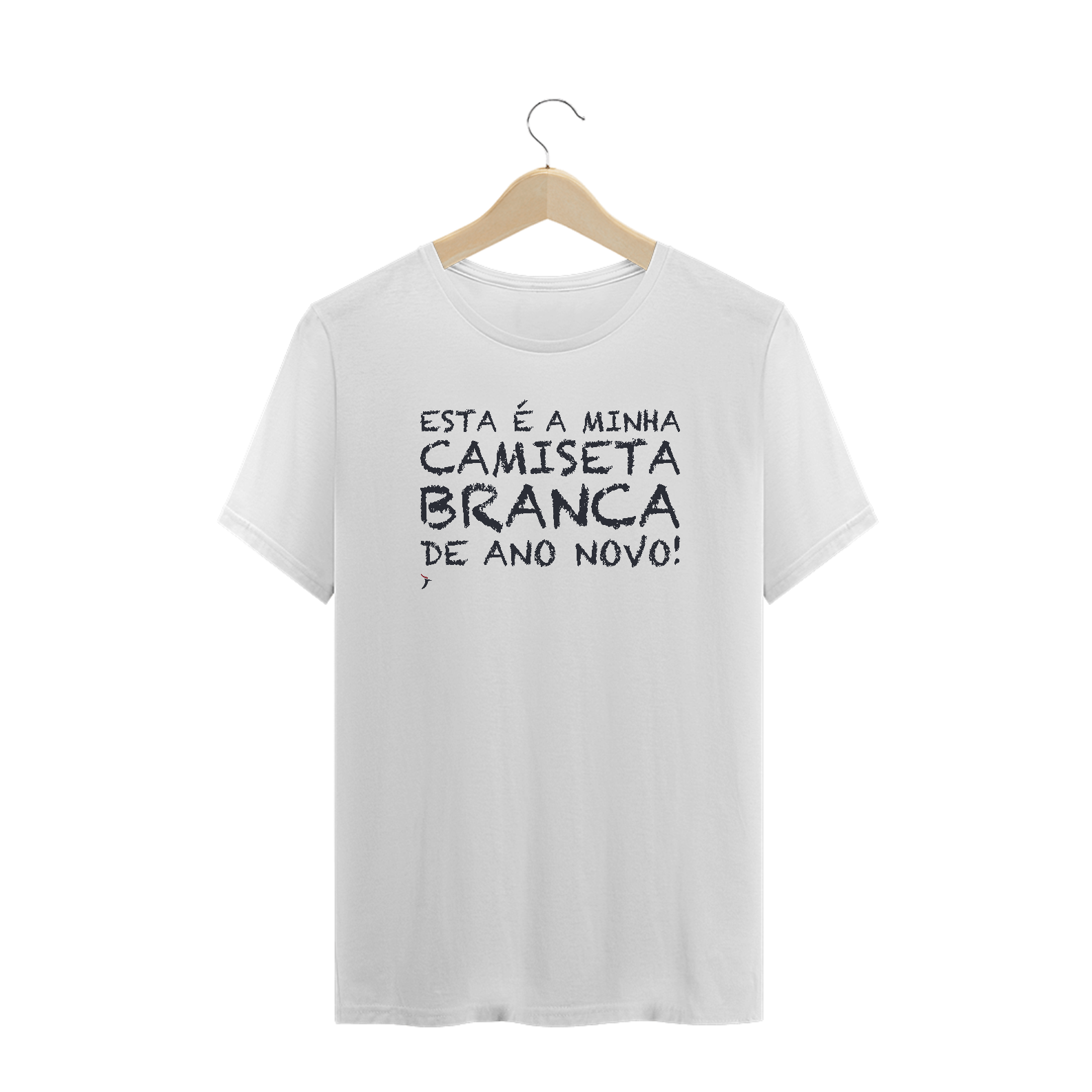Camiseta Plus Size Branca de Ano Novo