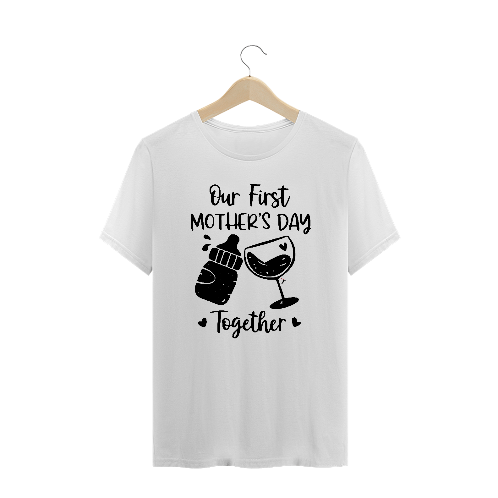Camiseta Plus Size Dia das Mães Modelo 1 - Our First Mother's Day Together