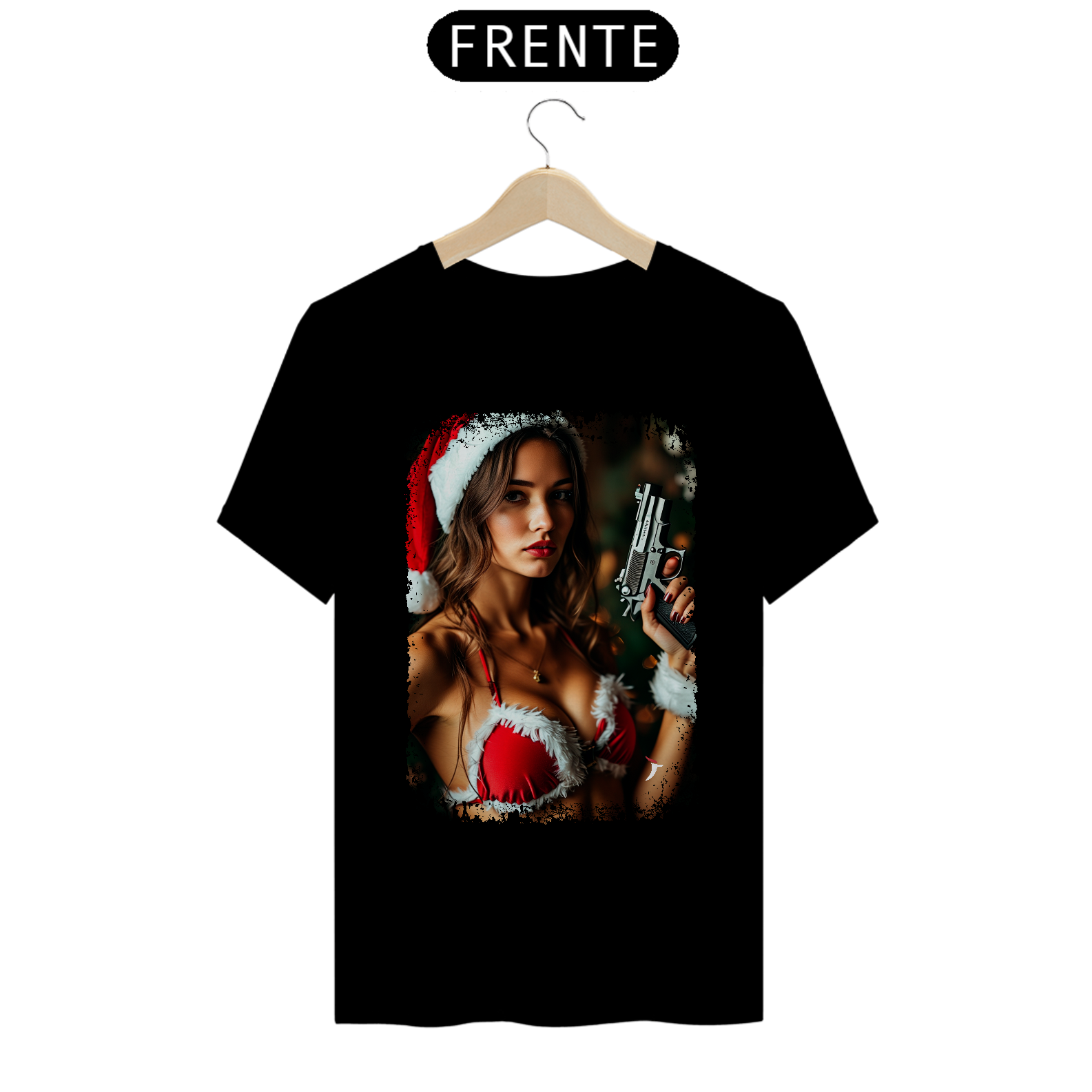 Camiseta Natal Modelo 2 - Mamãe Noel Armada