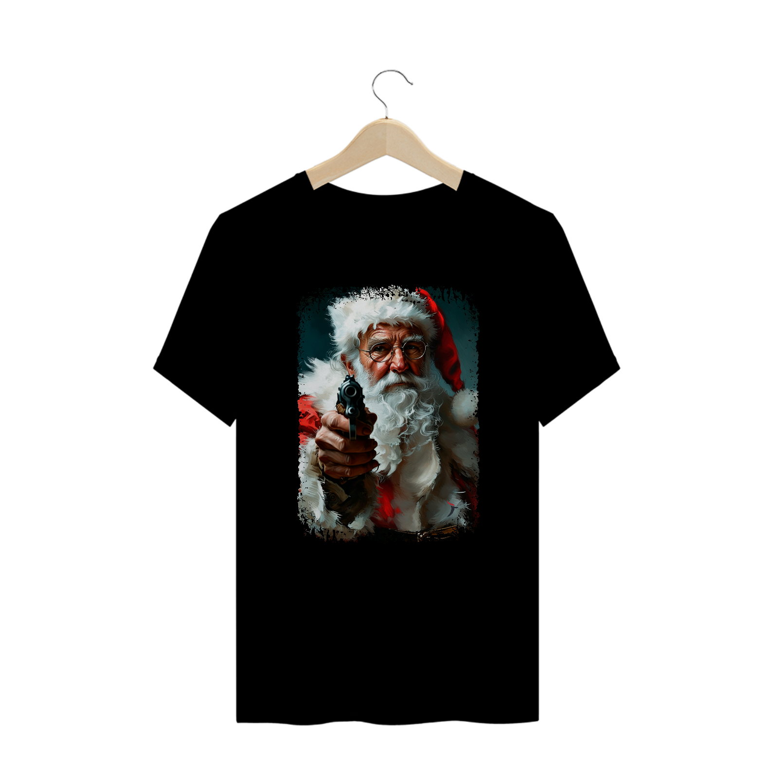 Camiseta Plus Size Natal Modelo 3 - Papai Noel Armado