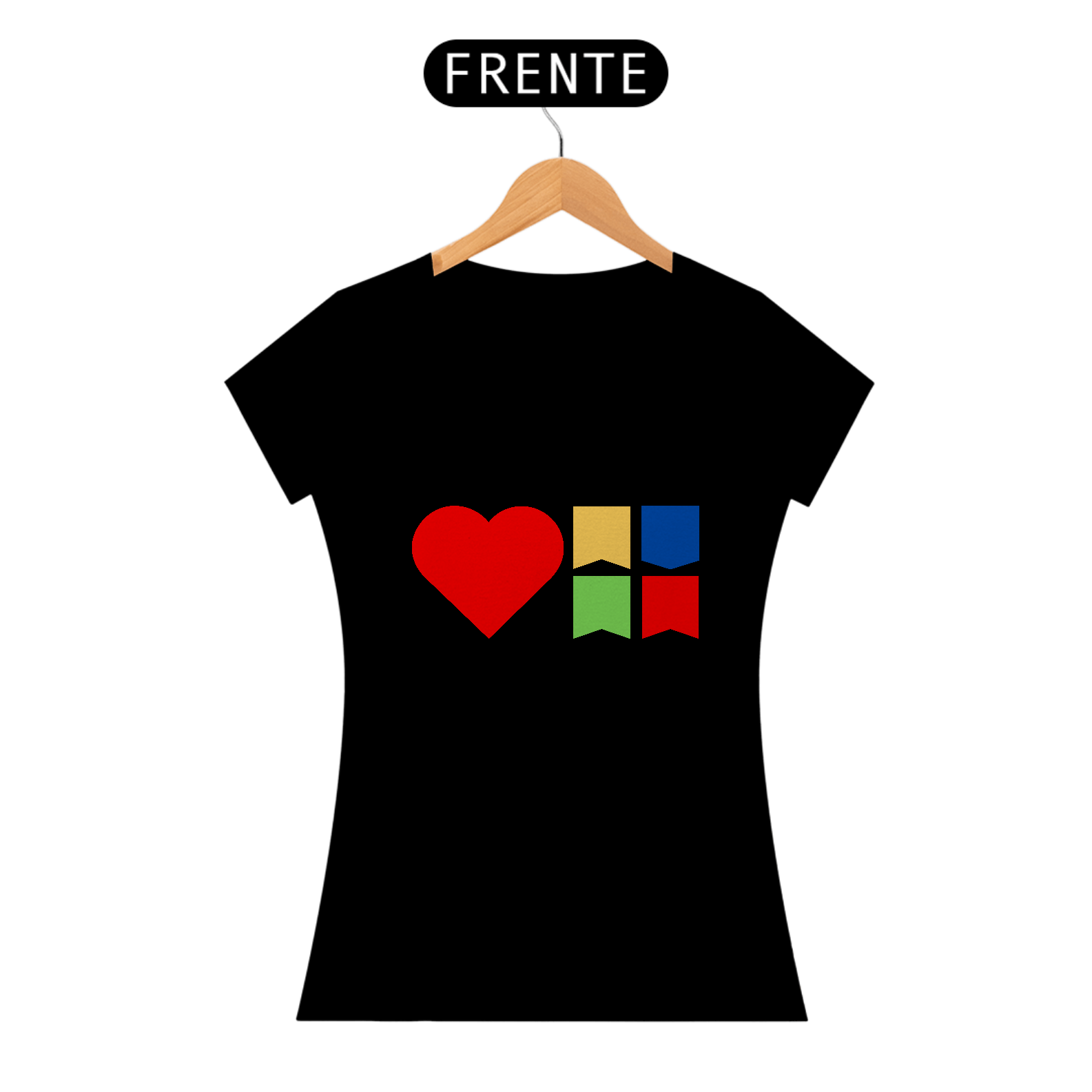 Camiseta Baby Long Prime Eu Amo Arraiá