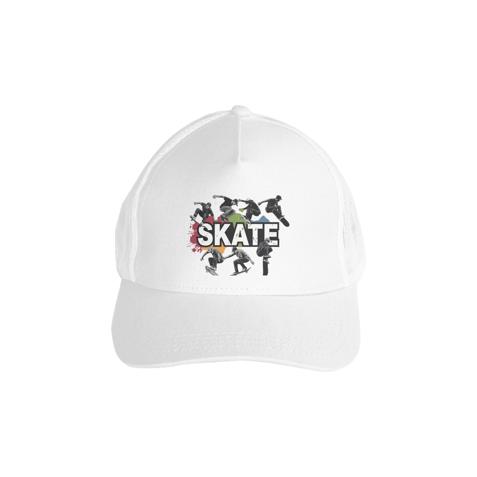 Boné Americano Com Tela Estampa Skate Manobras