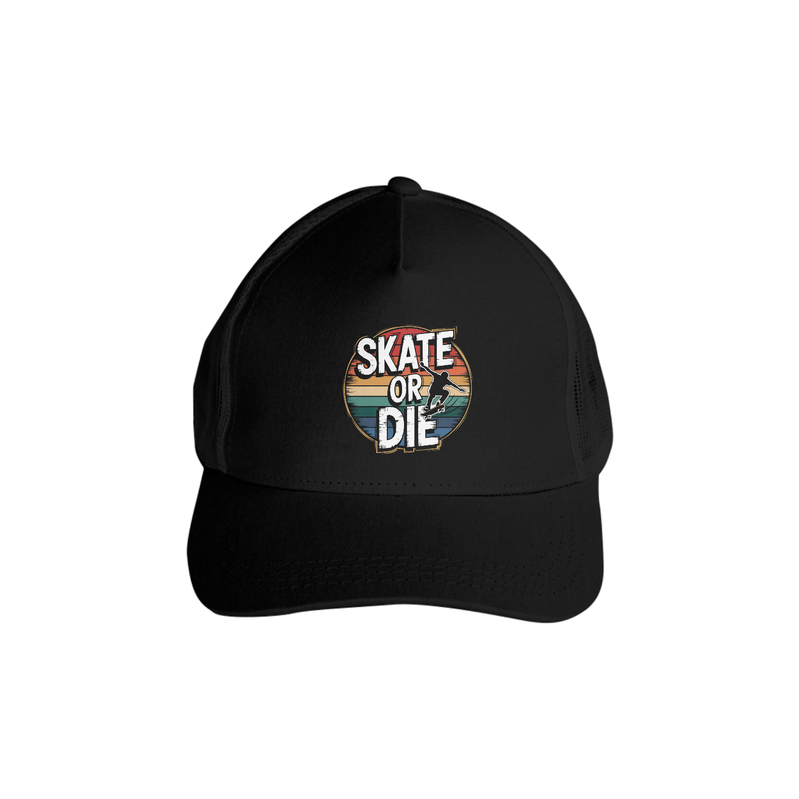 Boné Americano Com Tela Estampa Skate Sol
