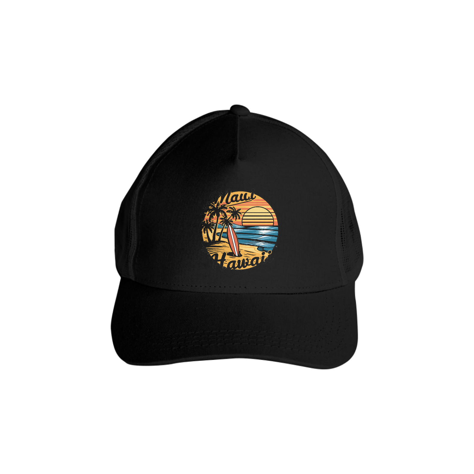 Boné Americano Com Tela Estampa Surf Maui