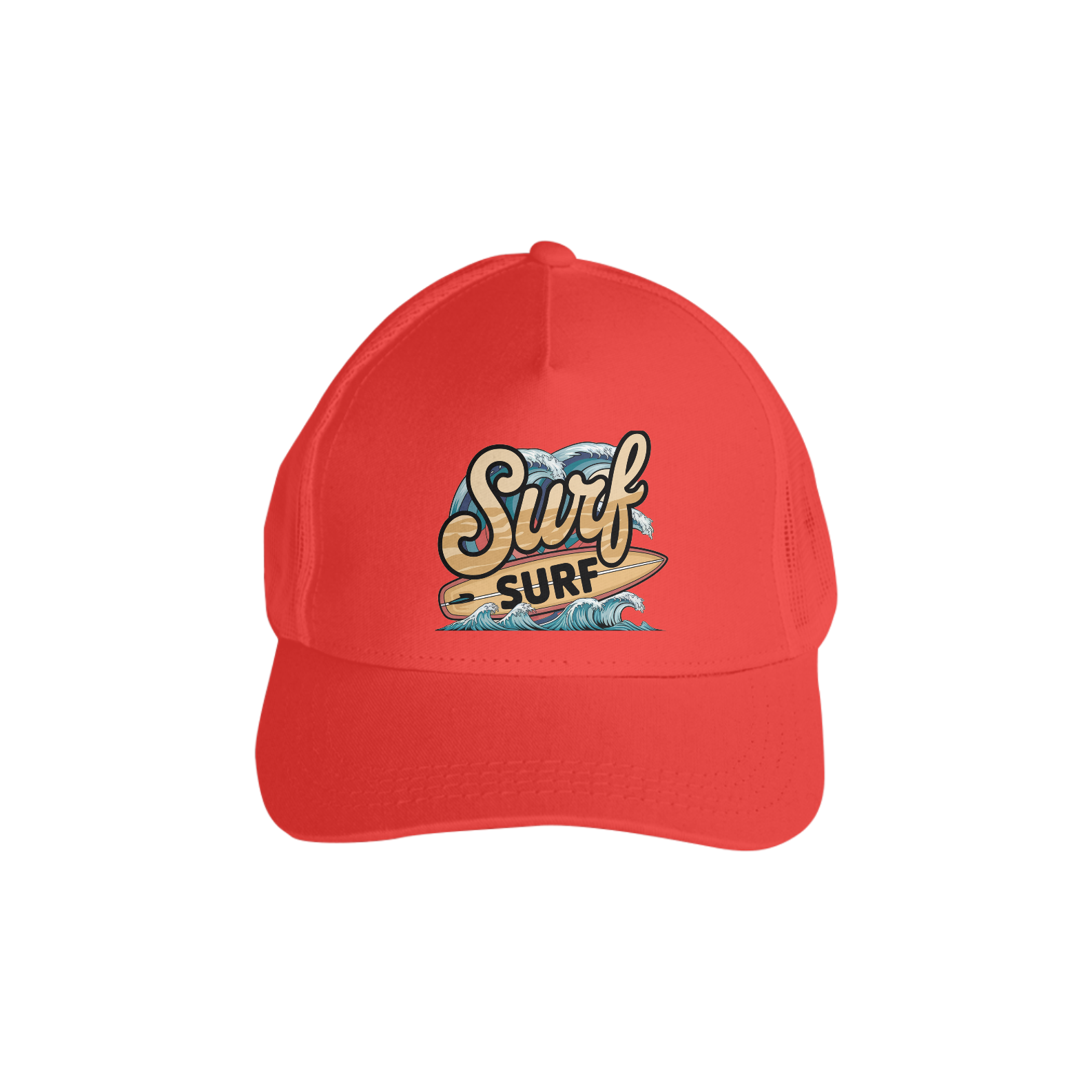 Boné Americano Com Tela Estampa Surf Onda
