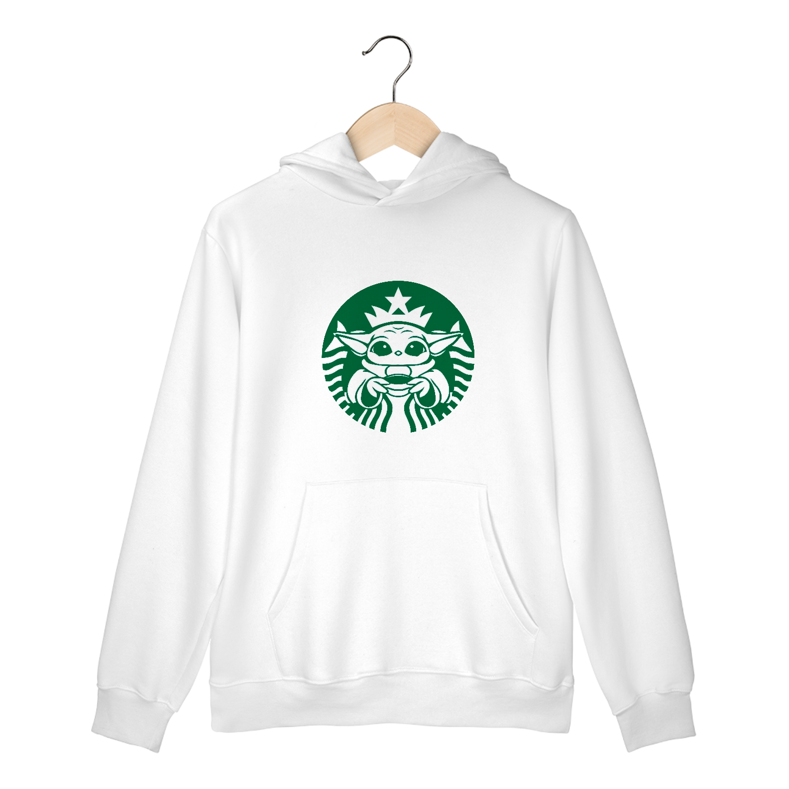 Moleton Canguru Starbucks - Bebê Yoda