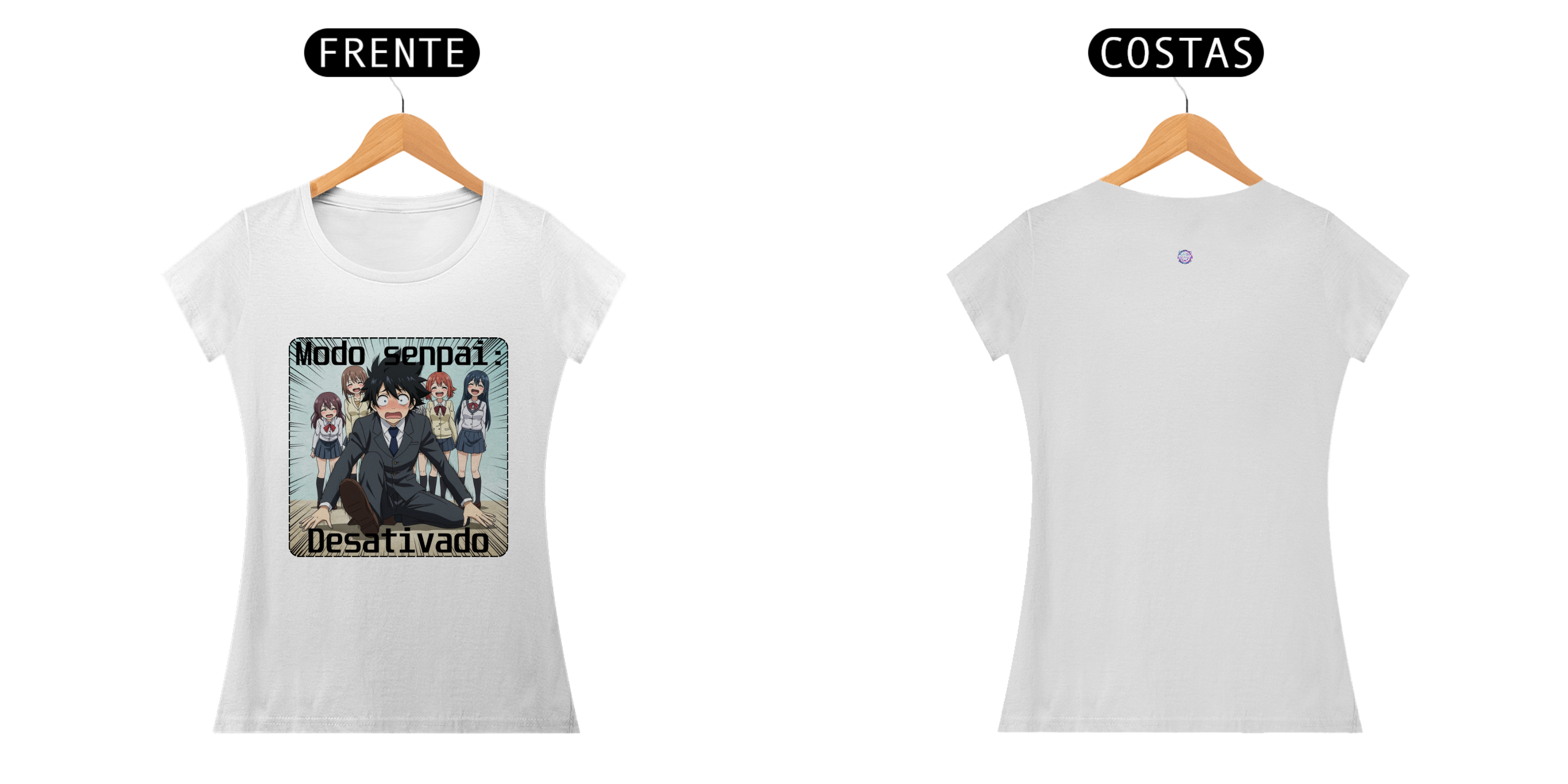 Camiseta feminina Modo Senpai: desativado