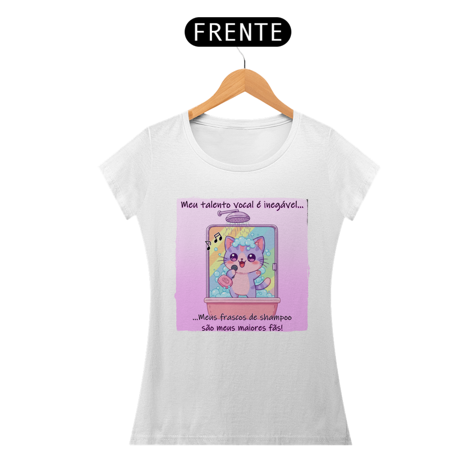 Camiseta feminina Cantor de chuveiro