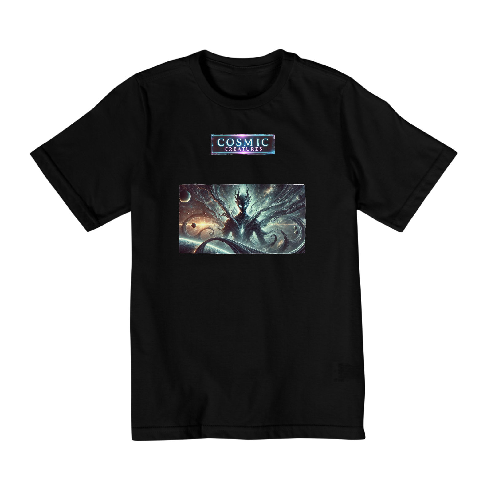 Camiseta infantil (10 a 14) coleção Cosmic Creatures, Voidrix