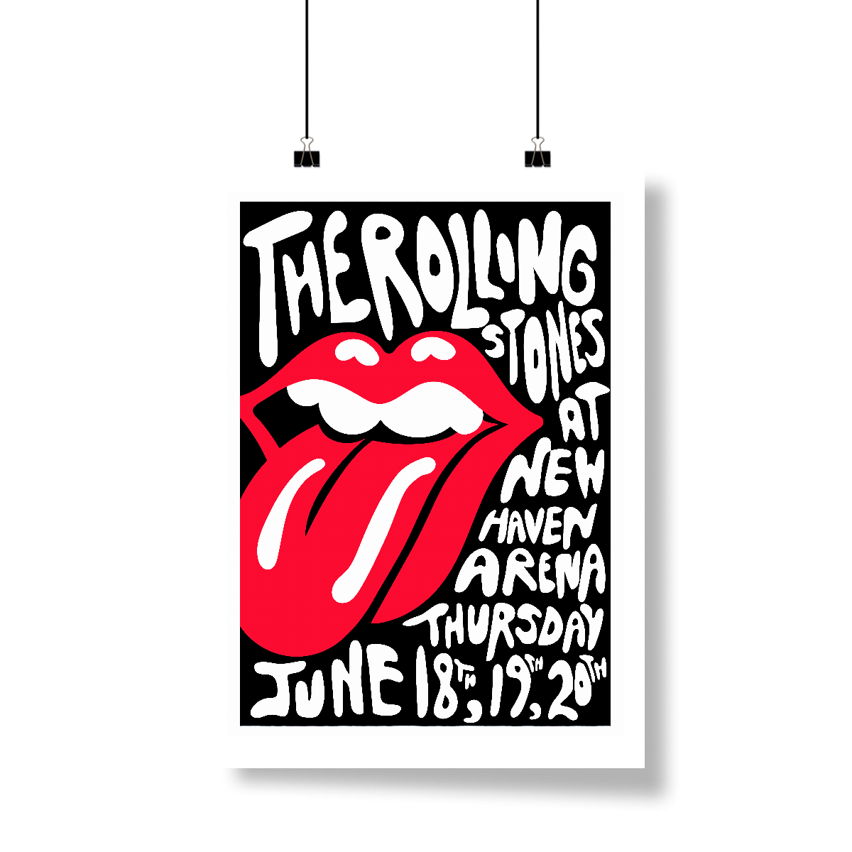 Poster Rolling Stones - Live at New Haven Arena - Coleção Rock