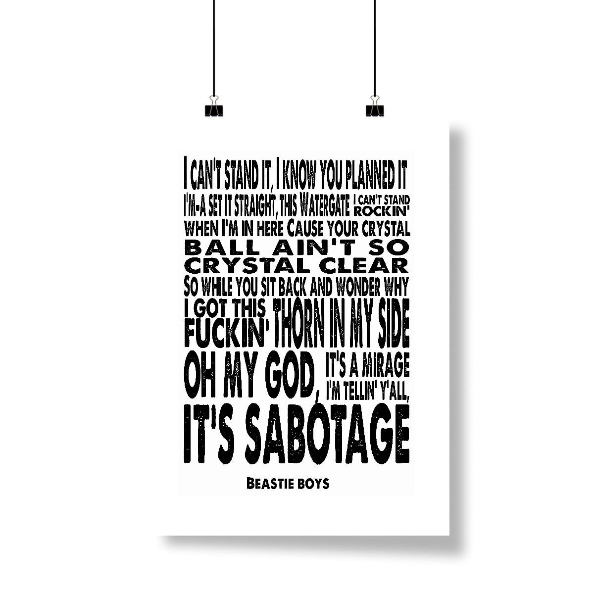Poster Beastie Boys - Sabotage - Coleção Rap/ Punk