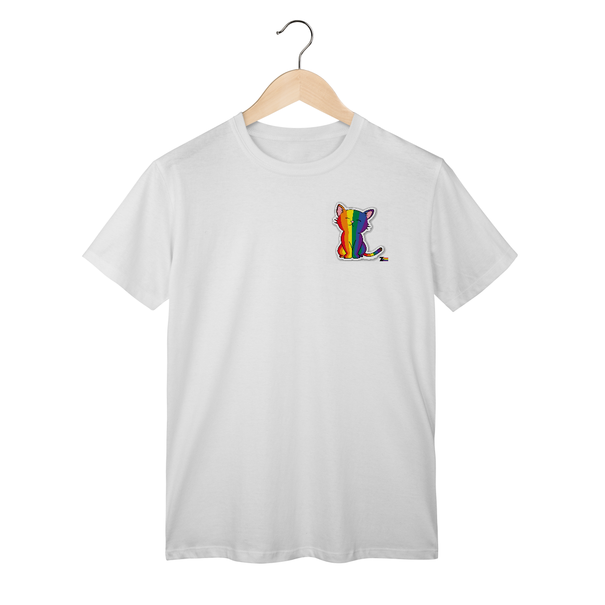 Camisa ARCO-IRIS gatinho colorido