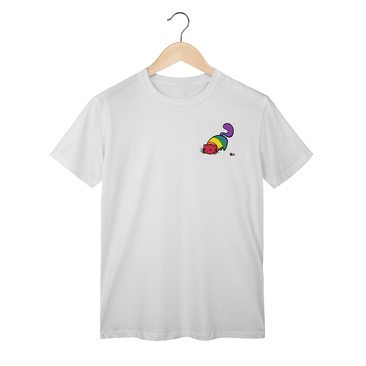 Camisa ARCO-IRIS gatinho curioso