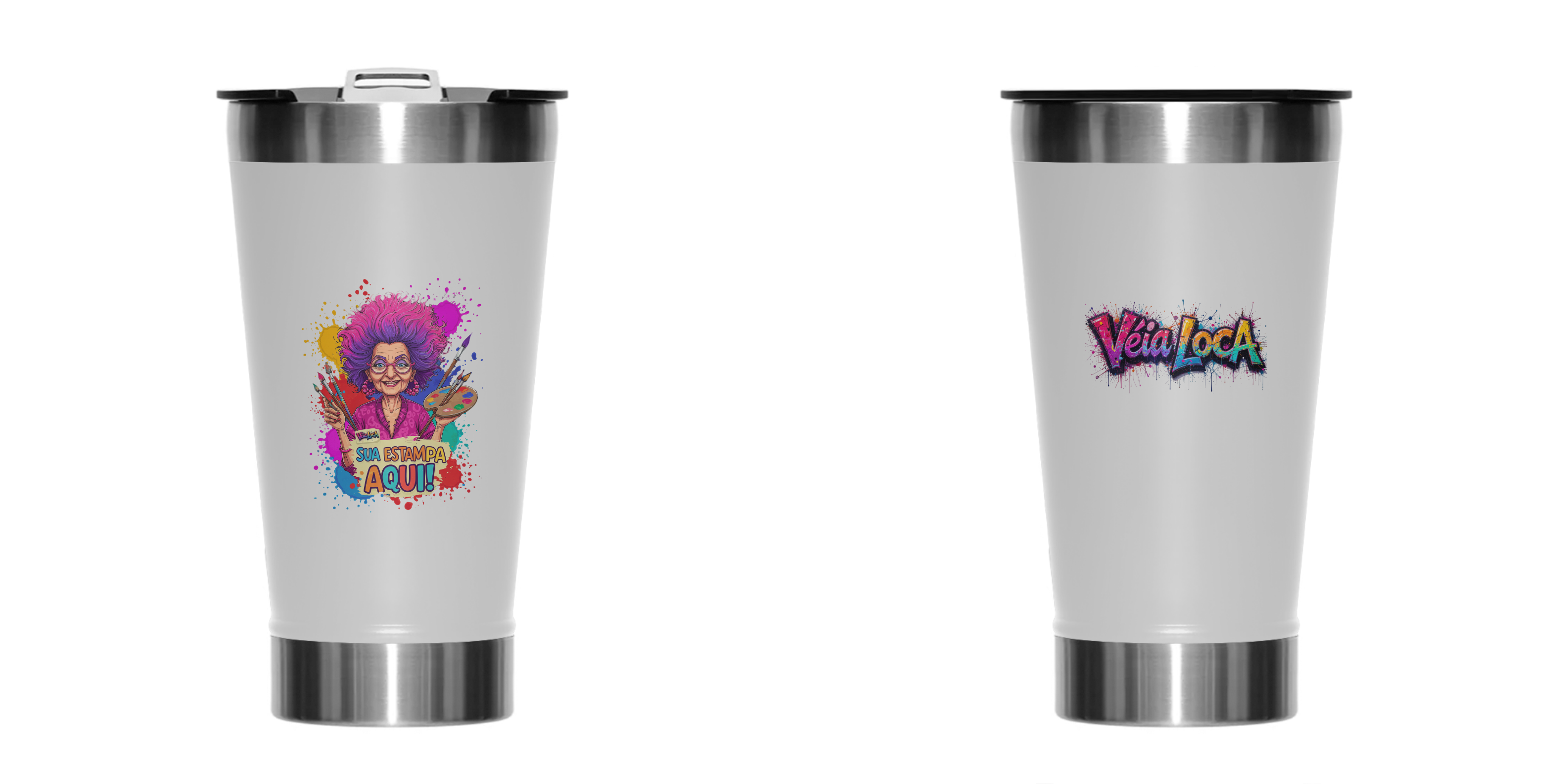 [PERSONALIZÁVEL] Modelo de Copo Térmico Personalizada - Impressão na Frente e Verso