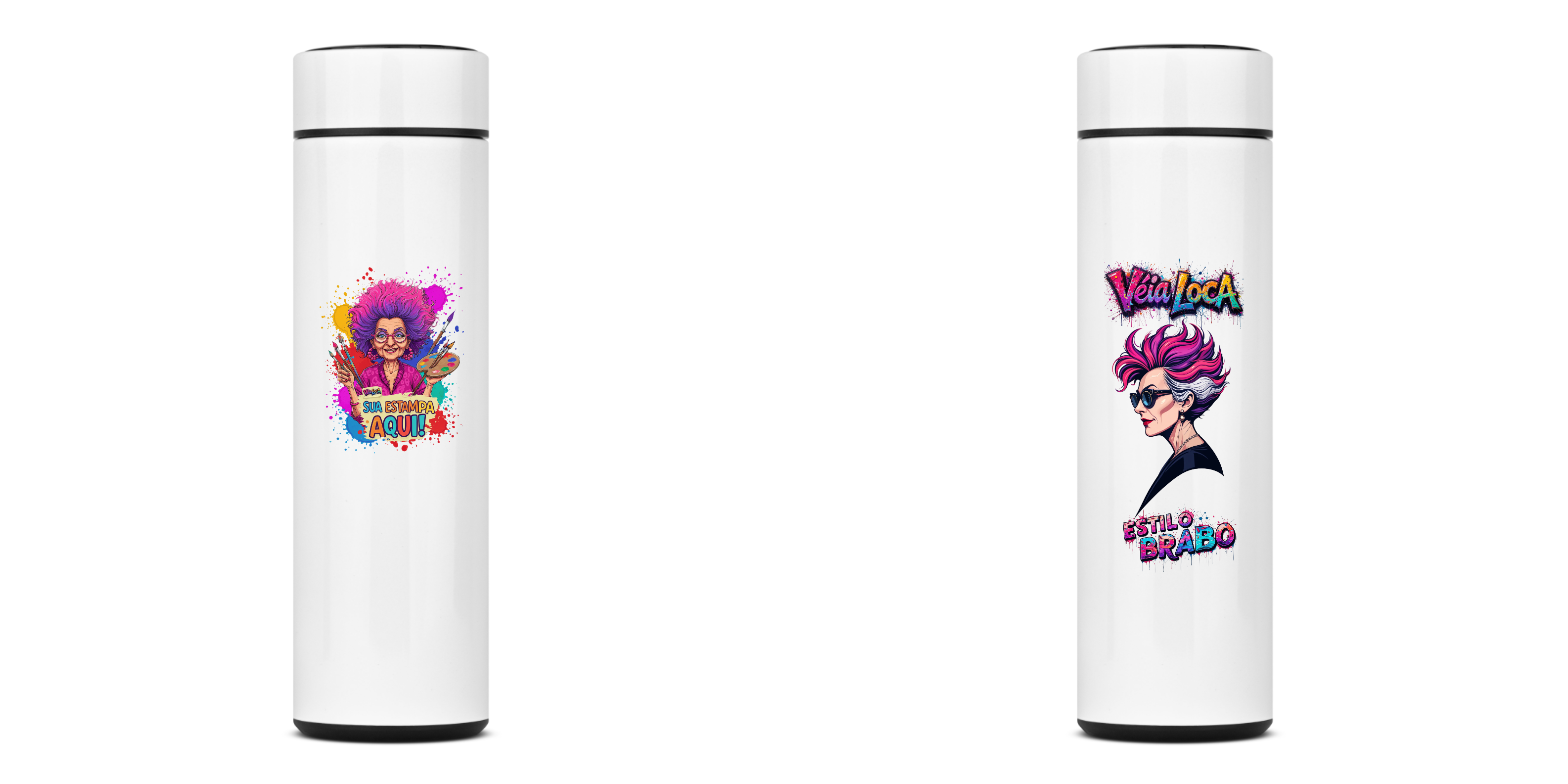 [PERSONALIZÁVEL] Modelo de Garrafa Térmica Personalizada - Impressão Frente e Verso