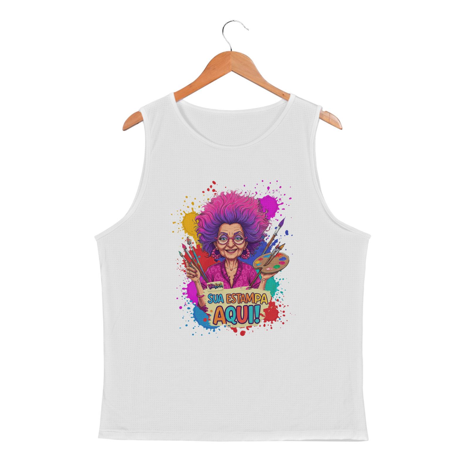 [PERSONALIZÁVEL] Modelo de Camiseta Regata Masculina SPORT DRY FIT UV Personalizada - Estampa somente na Frente OU somente nas Costas