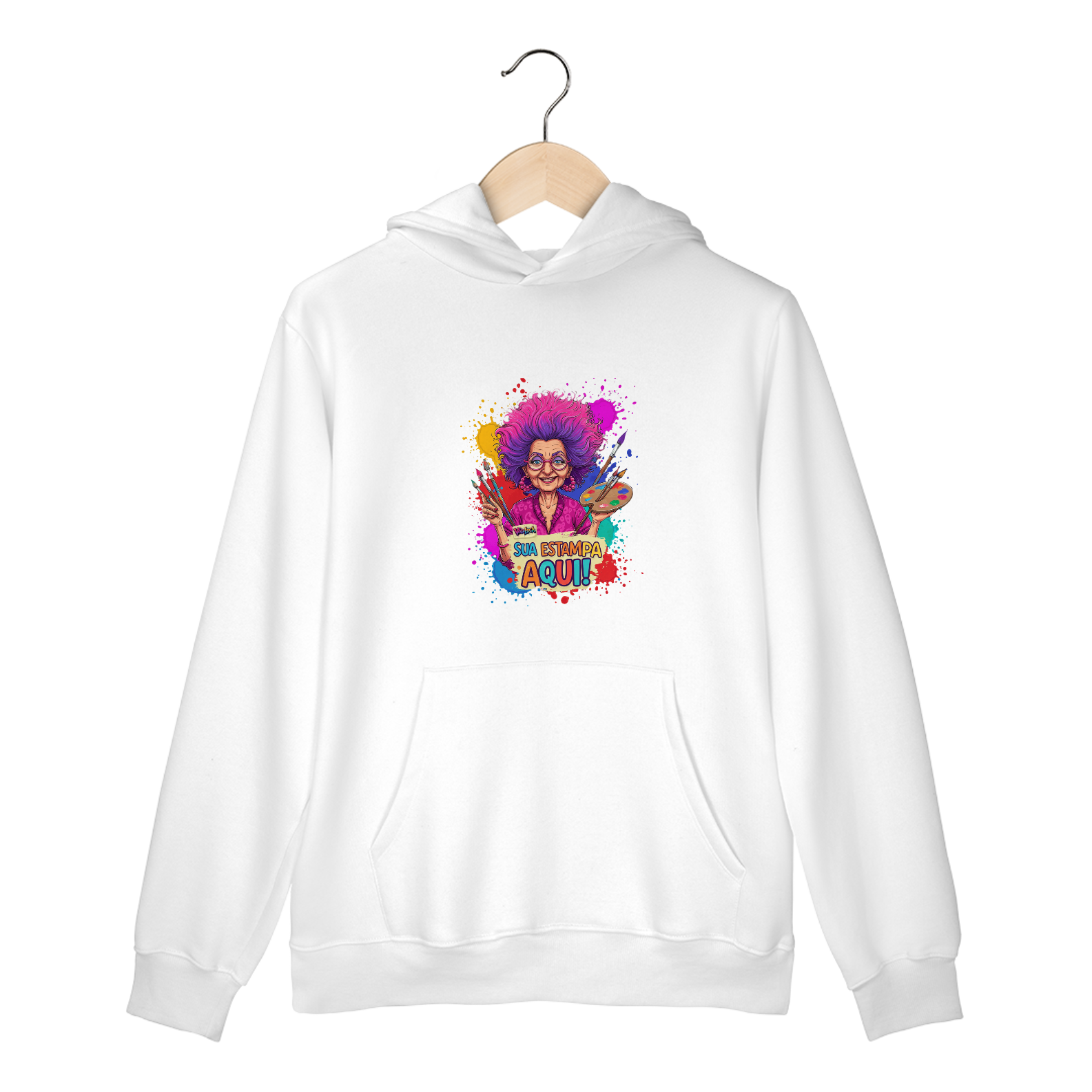 [PERSONALIZÁVEL] Modelo de Moletom PREMIUM Canguru Personalizado - Estampa somente na Frente ou Somente nas Costas