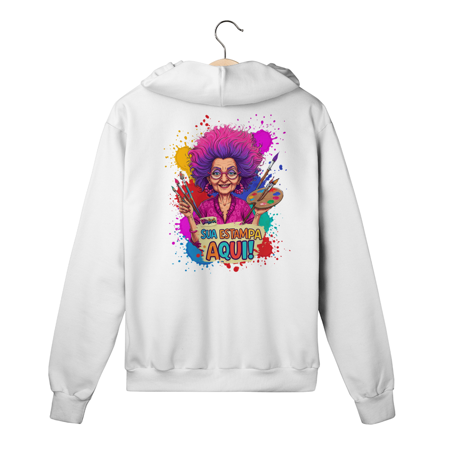 [PERSONALIZÁVEL] Modelo de Moletom Quality com Zíper Personalizado - Estampa somente nas Costas