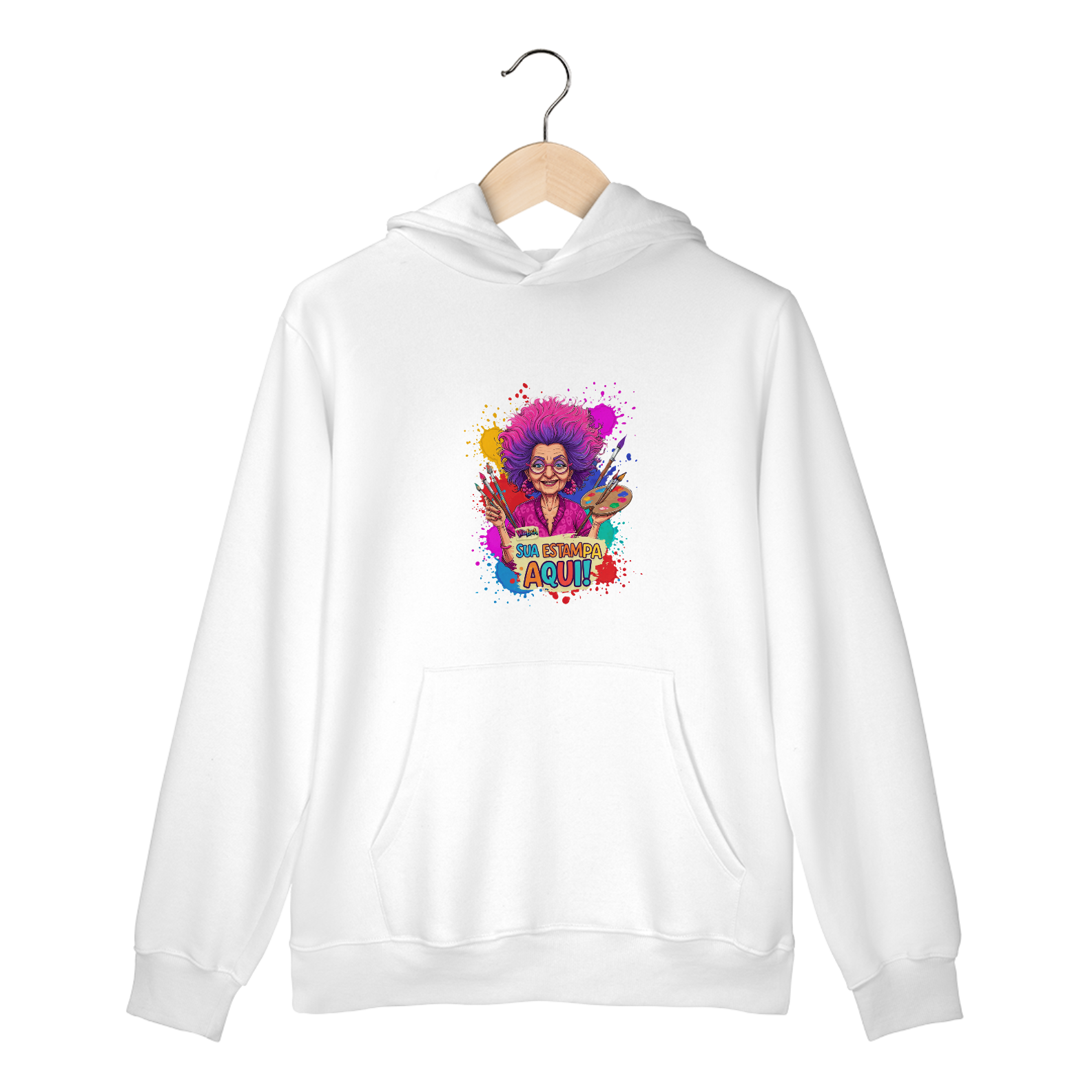[PERSONALIZÁVEL] Modelo de Moletom Quality Canguru Personalizado - Estampa somente na Frente ou somente nas Costas