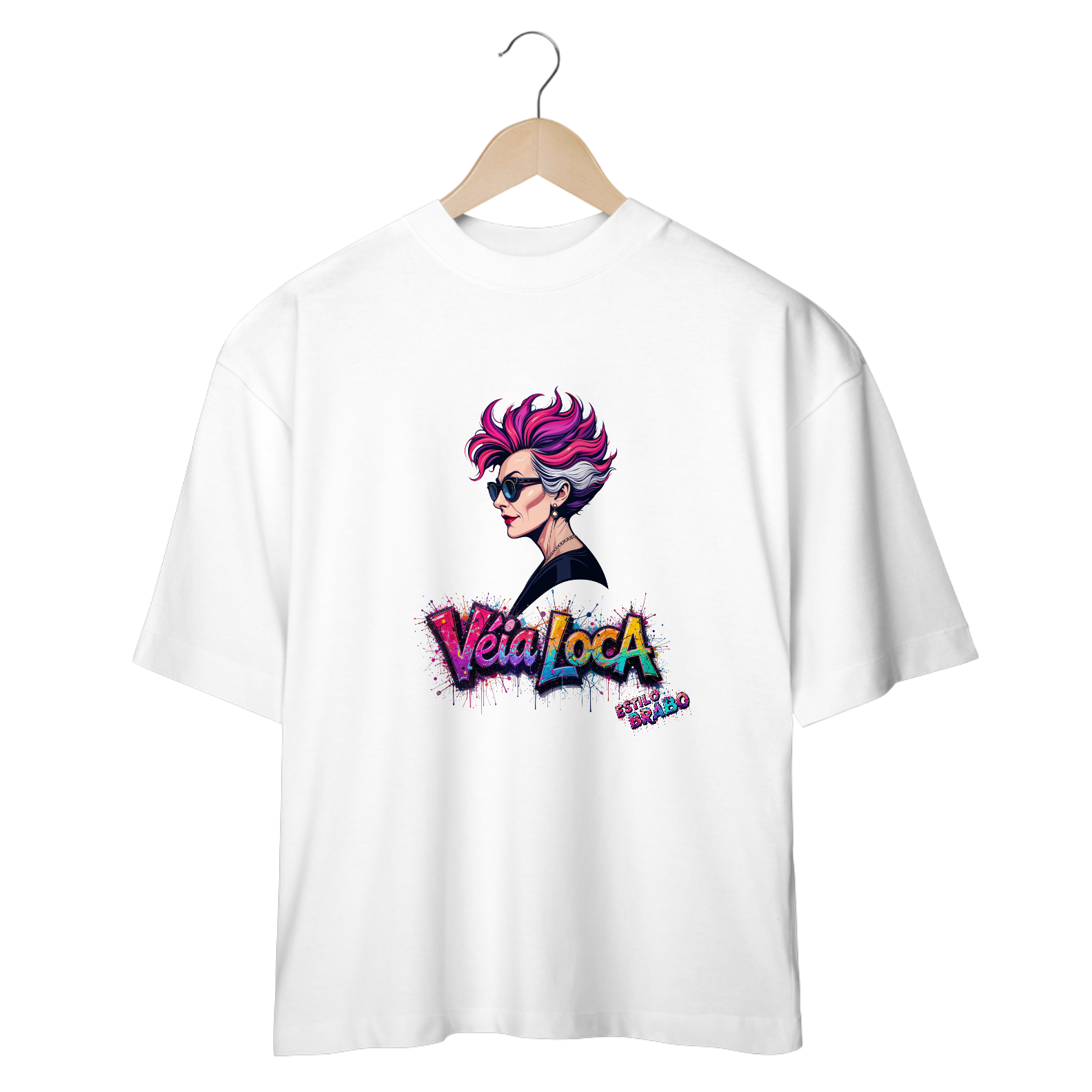 [Oversized] Camiseta Véia Loca Estilo Brabo
