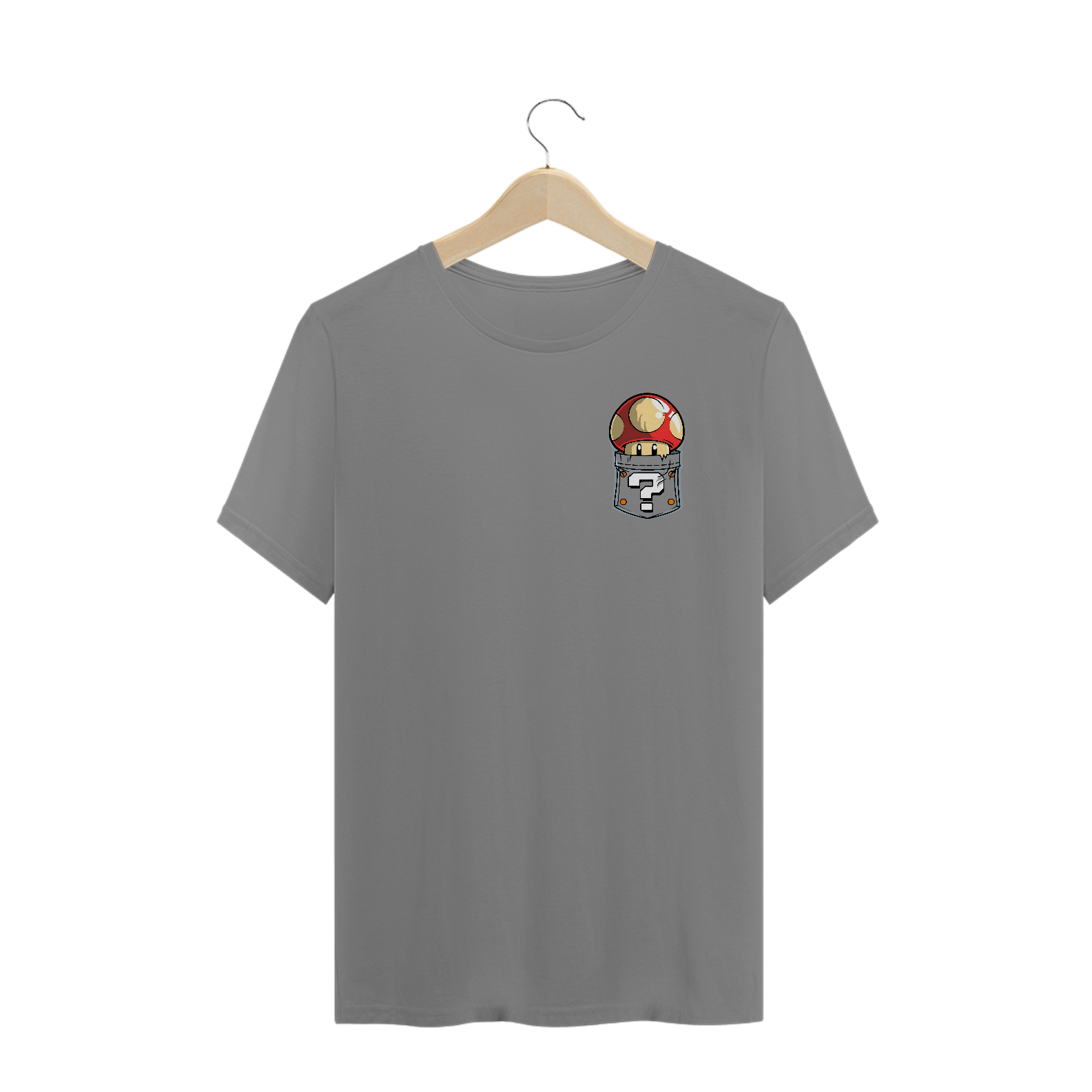 [Plus Size] Camiseta Super Mushroom de Bolso