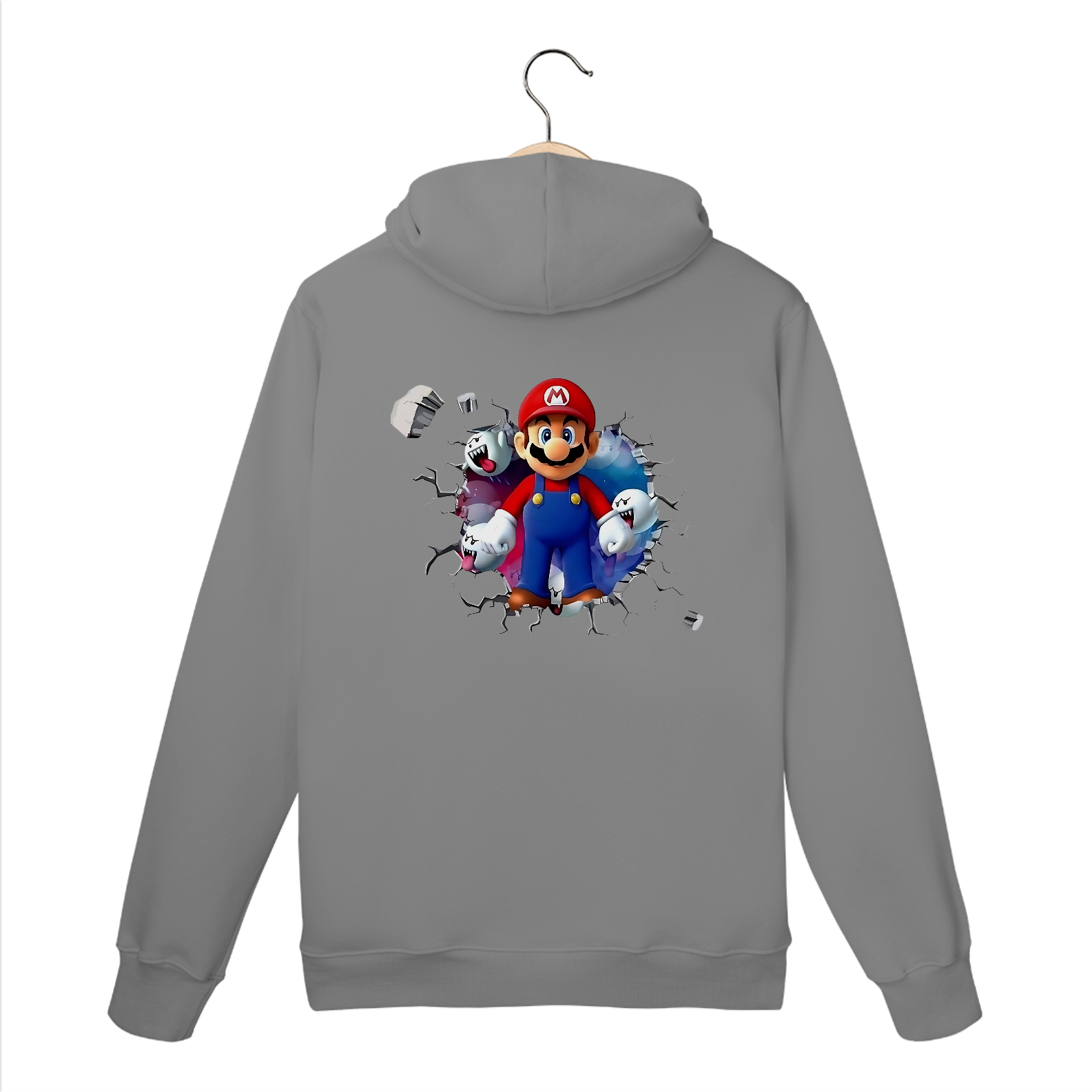 [Premium] Moletom Canguru - Super Mario/Boo saindo da parede!