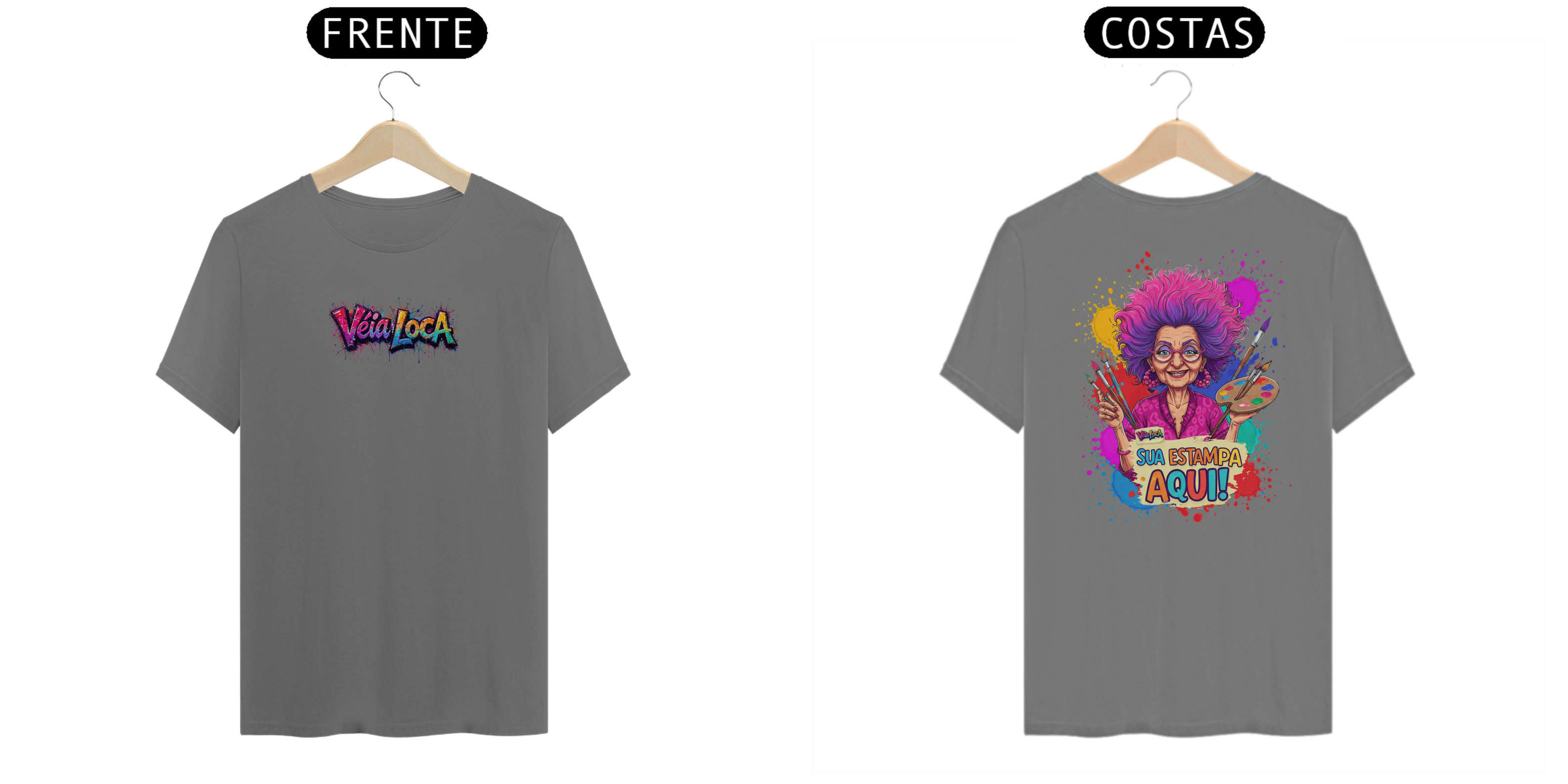 [PERSONALIZÁVEL] Modelo de Camiseta Estonada Personalizada - Estampa na frente E nas costas