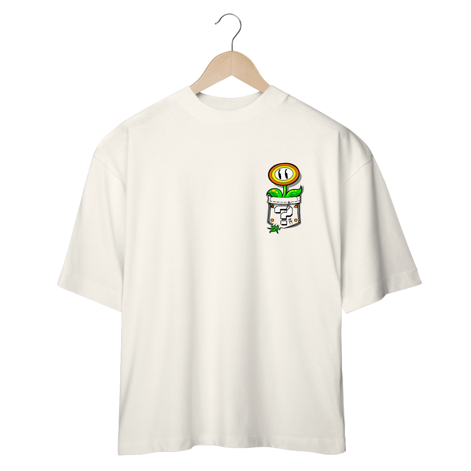 [Oversized] Camiseta Flor de Fogo no Bolso