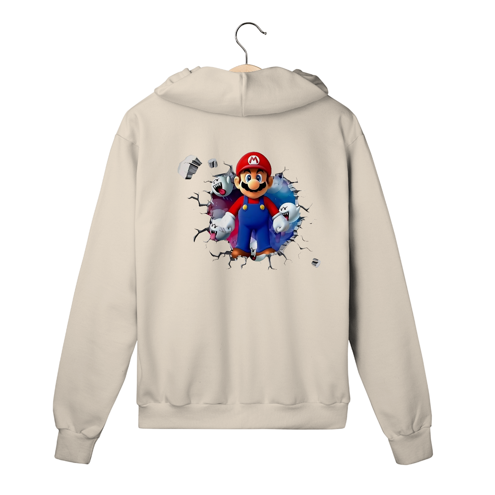 [Premium] Moletom com Ziper - Super Mario/Boo saindo da parede!