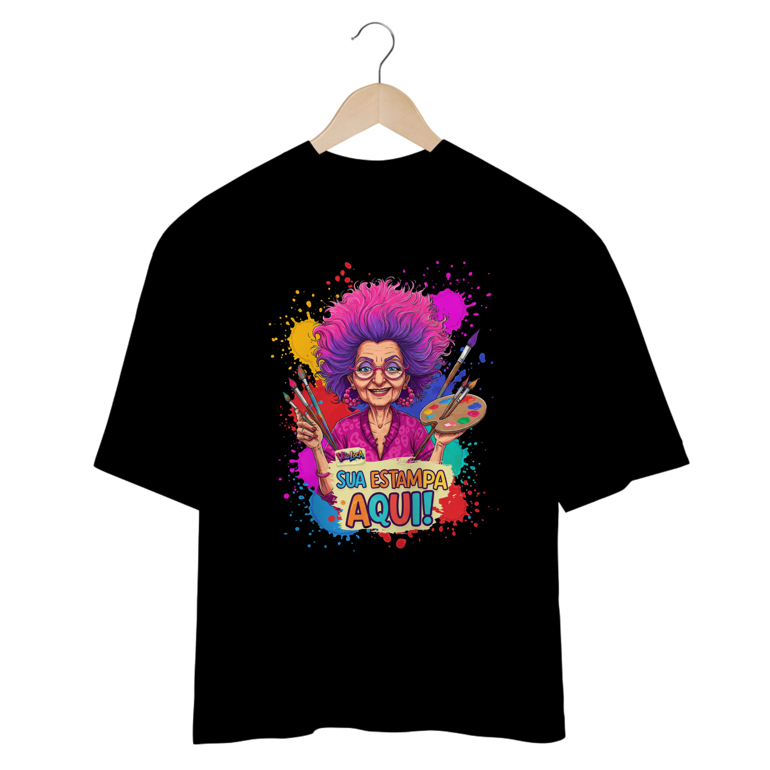 [PERSONALIZÁVEL] Modelo de Camiseta Oversized Personalizada - Estampa somente na frente OU somente nas costas